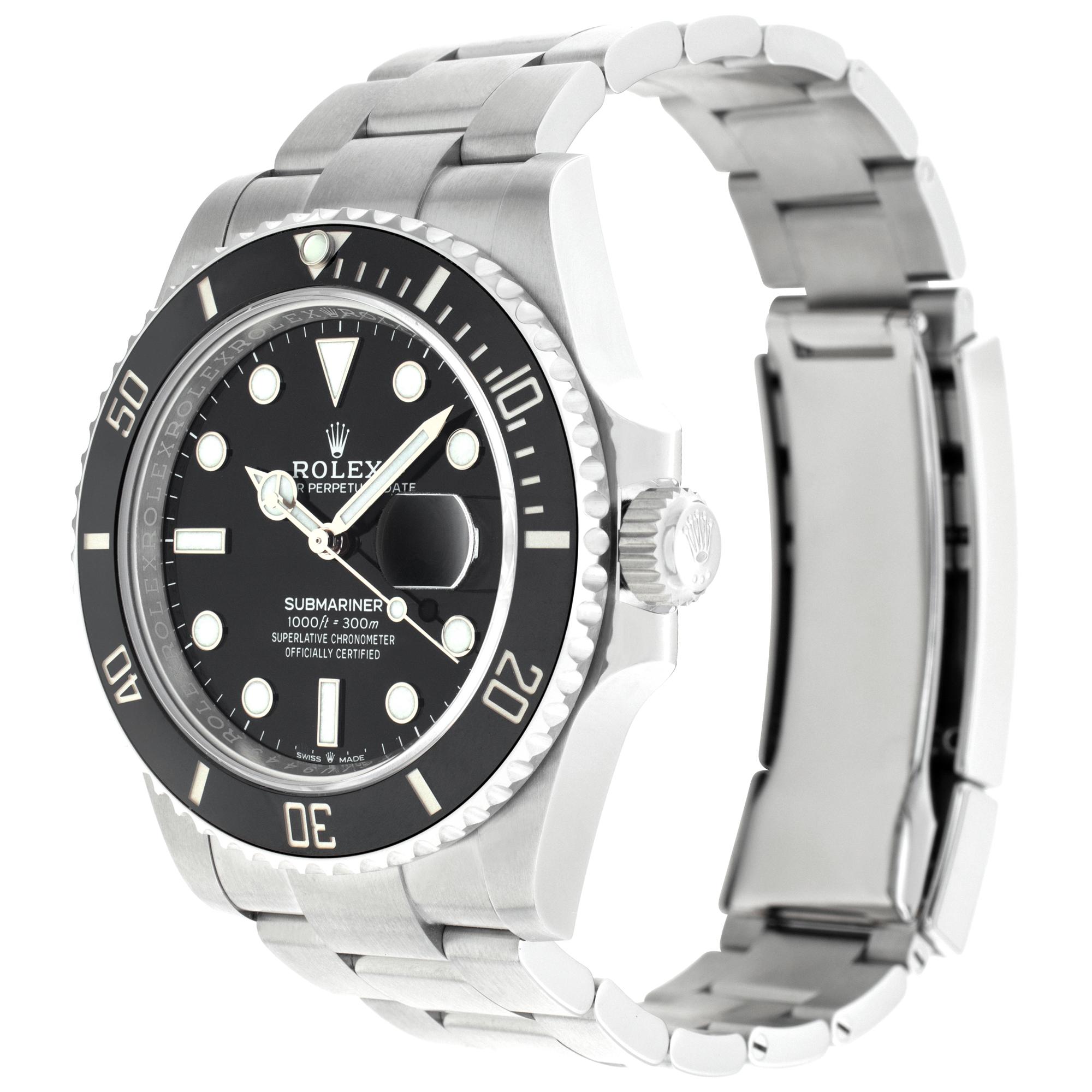 UNUSED 2022! Rolex Submariner in stainless steel & ceramic. Auto w/ sweep seconds and date. 41 mm case size. Unused with box, tags, booklets and papers. **Bank wire only at this price** Ref 126610LN. Circa 2022 Fine Unused Rolex Watch. Unused Sport