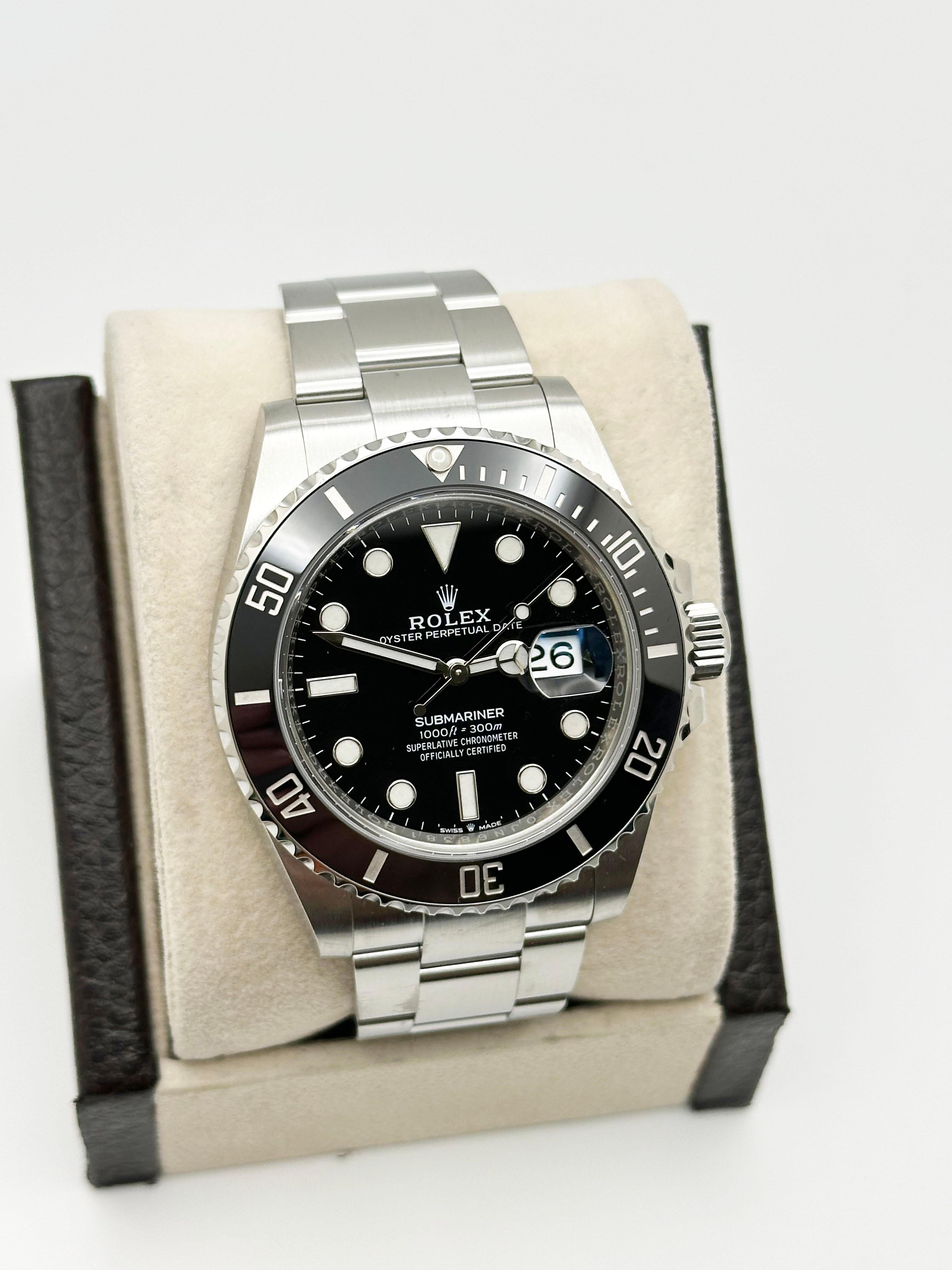 De los hombres Rolex Submariner 126610LN Cerámica Negra Acero Inoxidable Caja Papel 41mm en venta