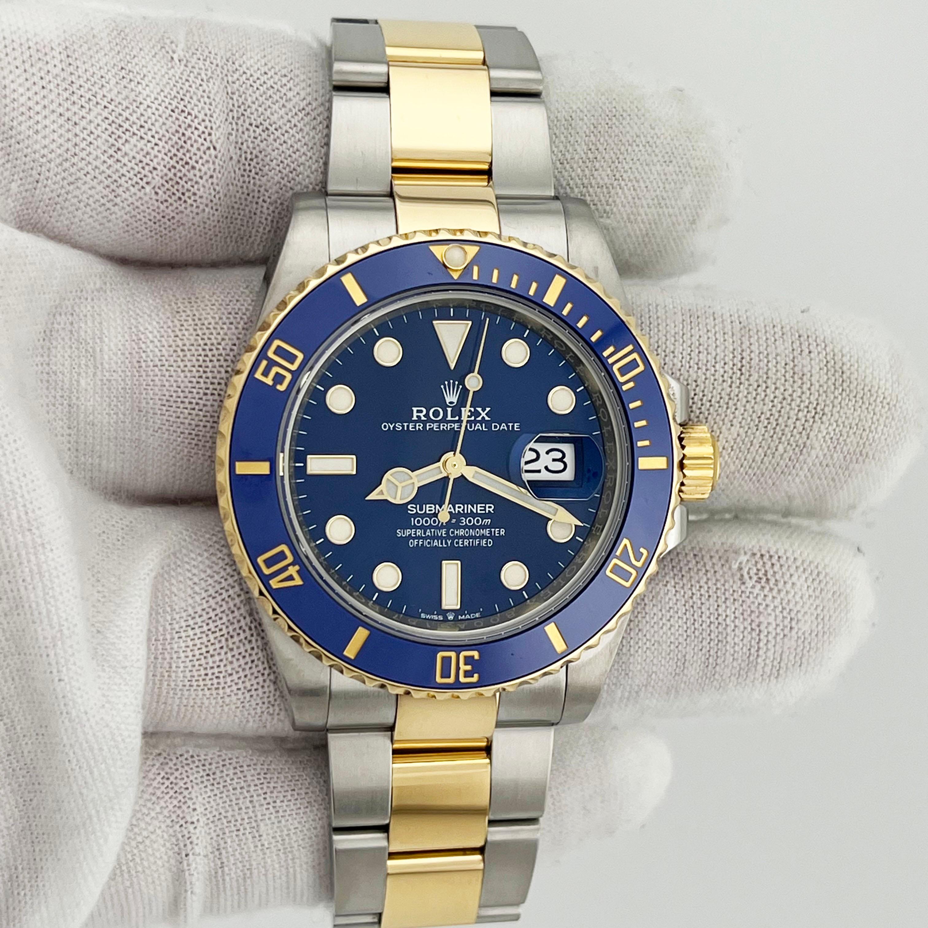 Rolex Submariner 126613LB 41mm Cerámica Azul Oro Amarillo 18K Caja Acero Papel 1