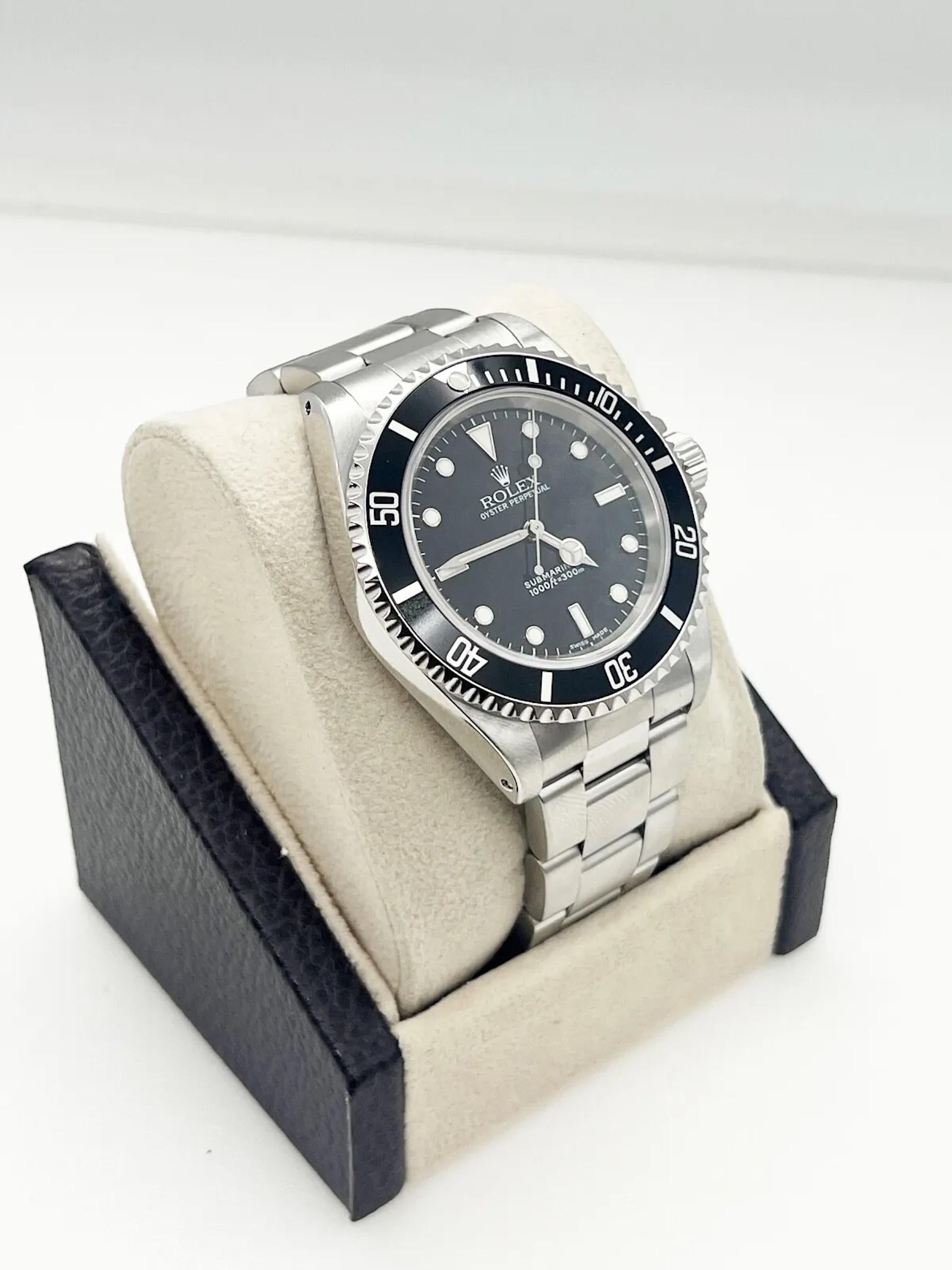 Rolex Submariner 14060 Schwarzes Zifferblatt aus Edelstahl 2001 für Damen oder Herren