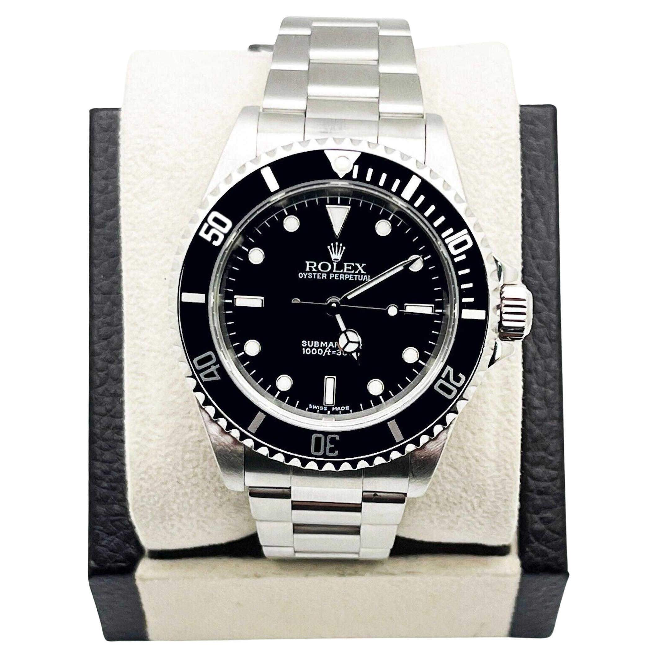 Rolex Submariner 14060 Black Dial Stainless Steel Box Paper 2005 For Sale