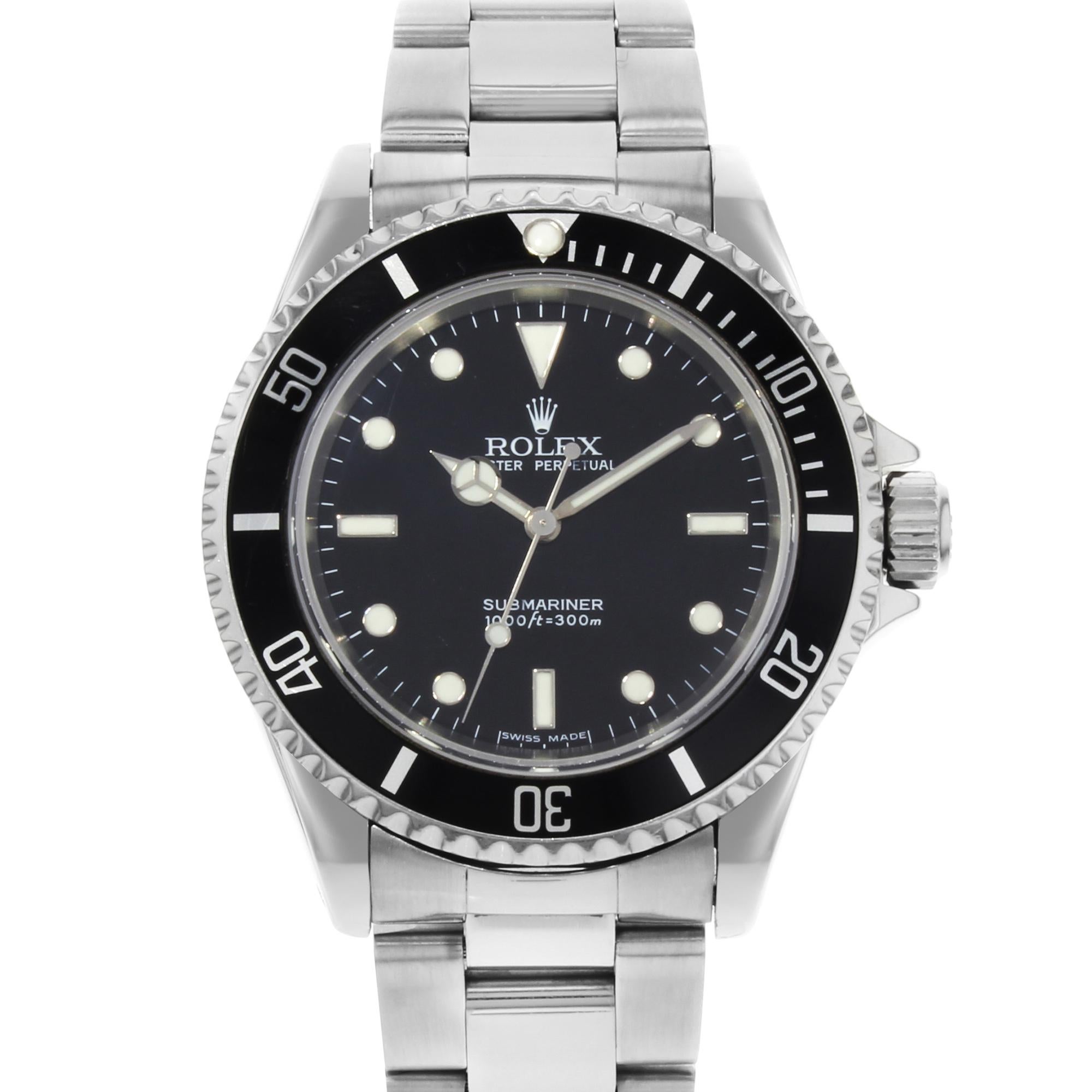 Rolex Submariner 14060M 2005 No Date Holes 2-Liner Steel Automatic Men's Watch