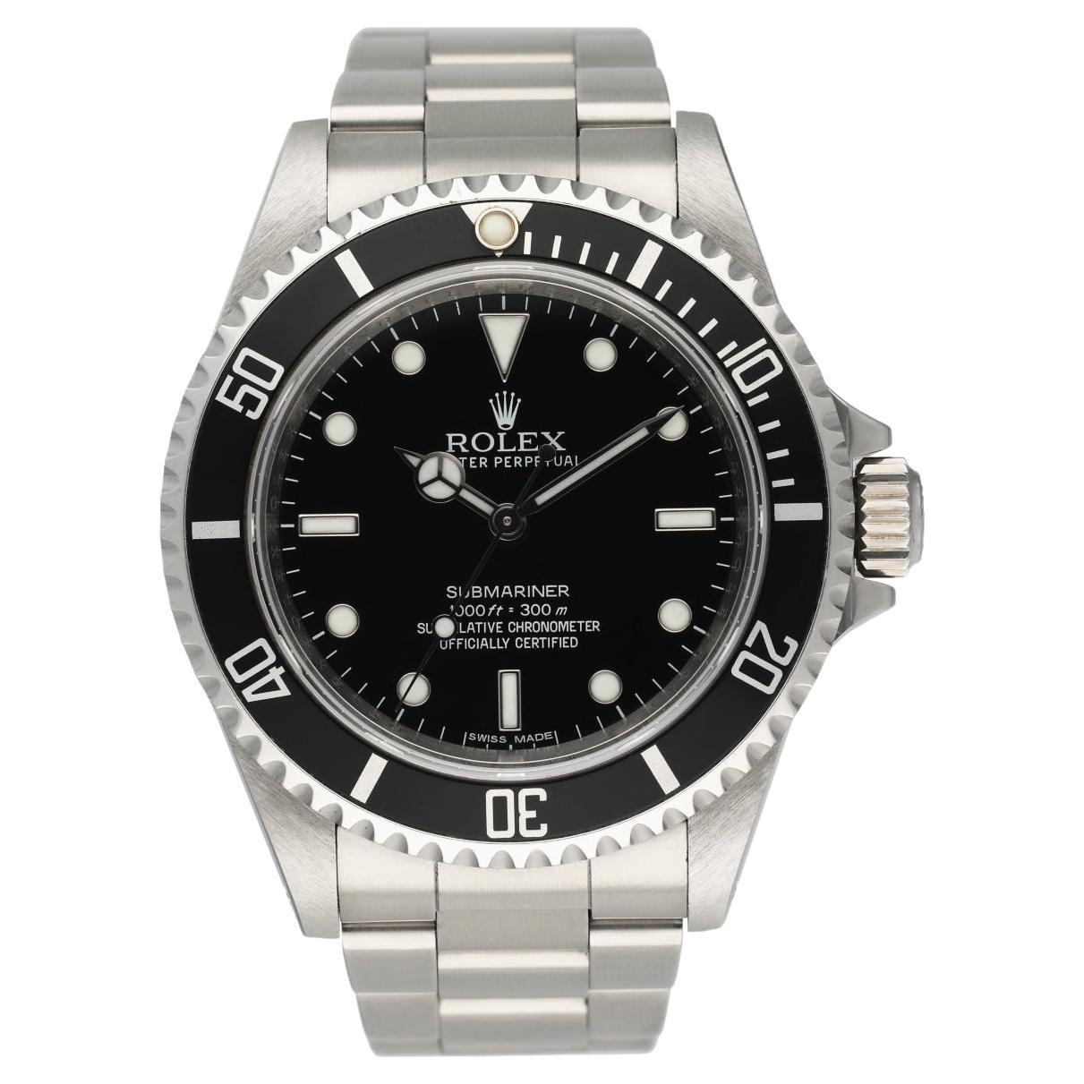 Rolex Submariner 14060M No Date Engraved Rehaut Mens Watch