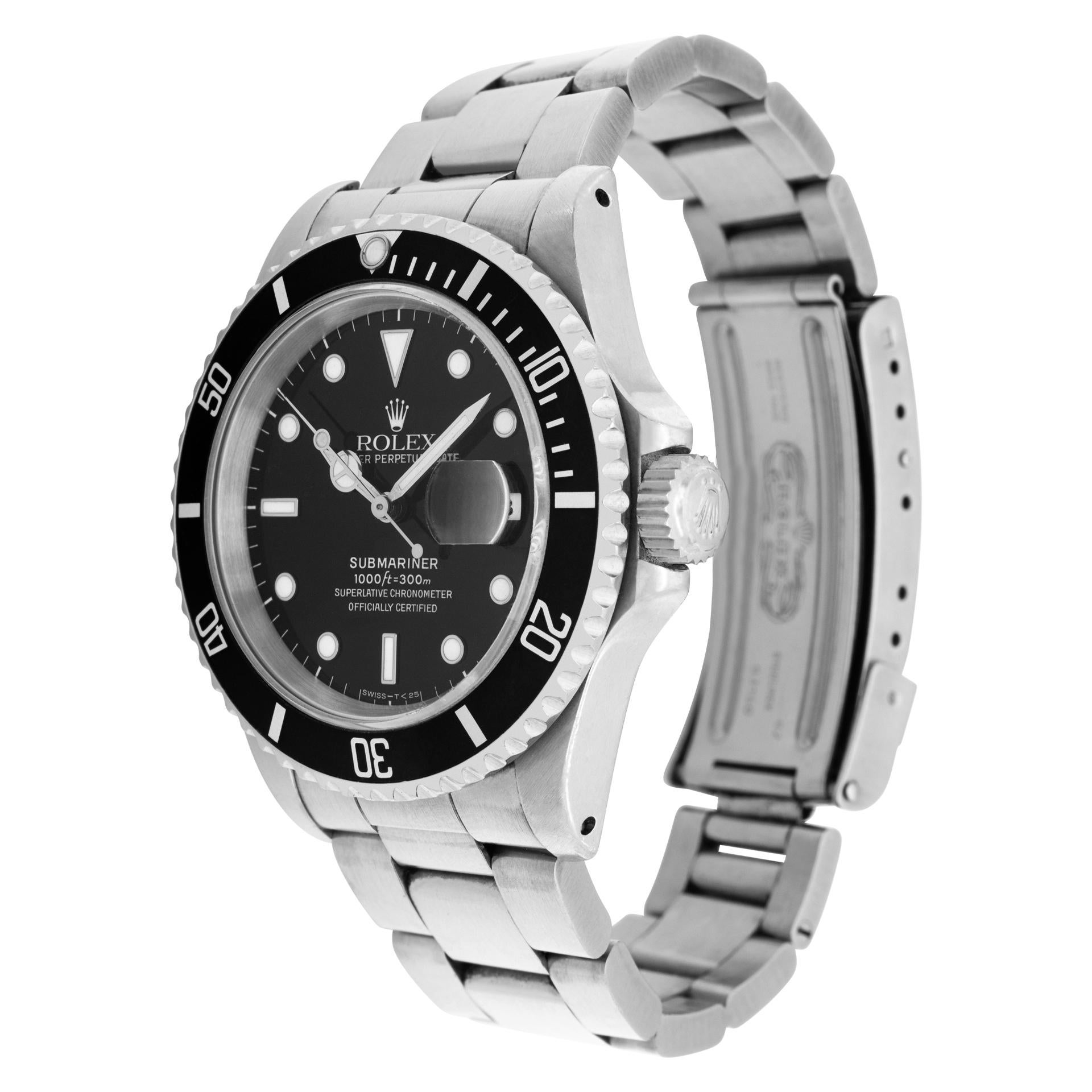 Rolex Submariner in stainless steel. Auto w/ sweep seconds and date. 40 mm case size. **Bank wire only at this price** Ref 16610. Circa 1991. Fine Pre-owned Rolex Watch. Certified preowned Sport Rolex Submariner 16610 watch is made out of Stainless
