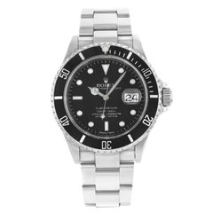 Rolex Submariner 16610 Black Dial Date Engraved Steel Automatic Men's Watch