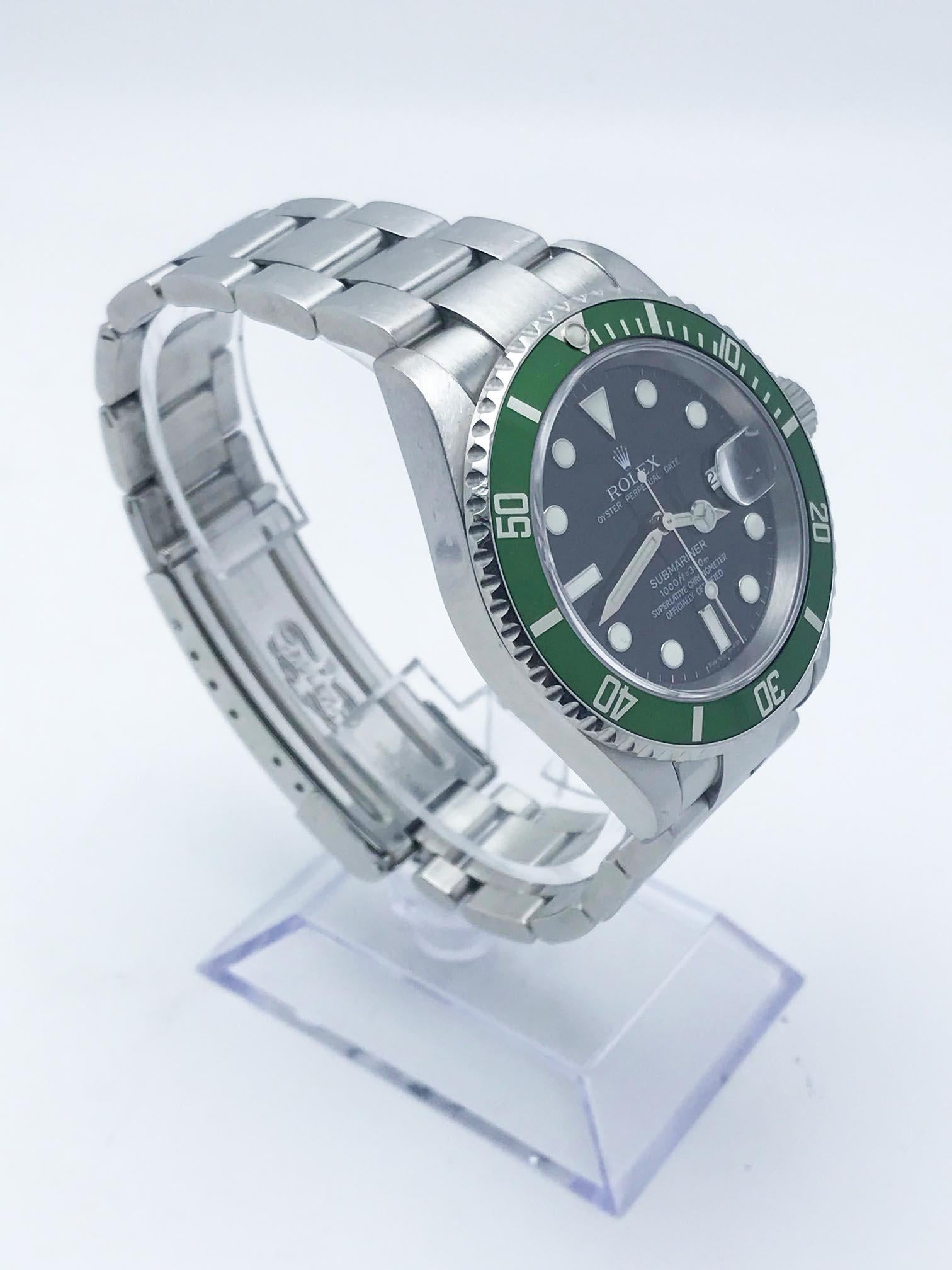 Style Number: 16610

 

Serial: Z607***



Year: 2006

 

Model: Submariner 

 

Case Material: Stainless Steel

 

Band: Stainless Steel

 

Bezel:  Green 

 

Dial: Black

 

Face: Sapphire Crystal

 

Case Size: 40mm