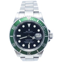 Used Rolex Submariner 16610LV Black Dial Green Bezel Kermit Stainless Steel 2006