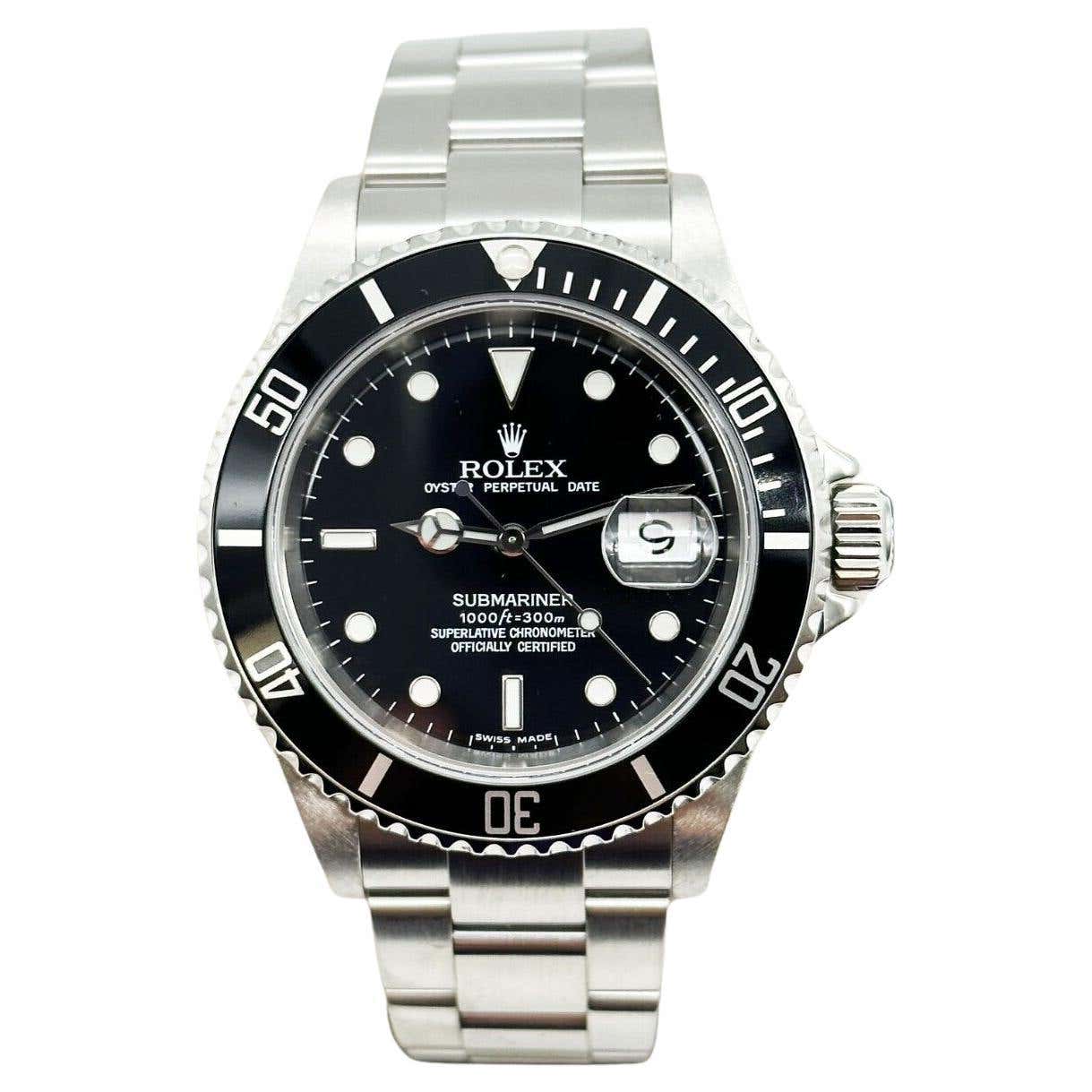 Rolex Submariner 16610 Black Dial Stainless Steel Box Paper 2009 For