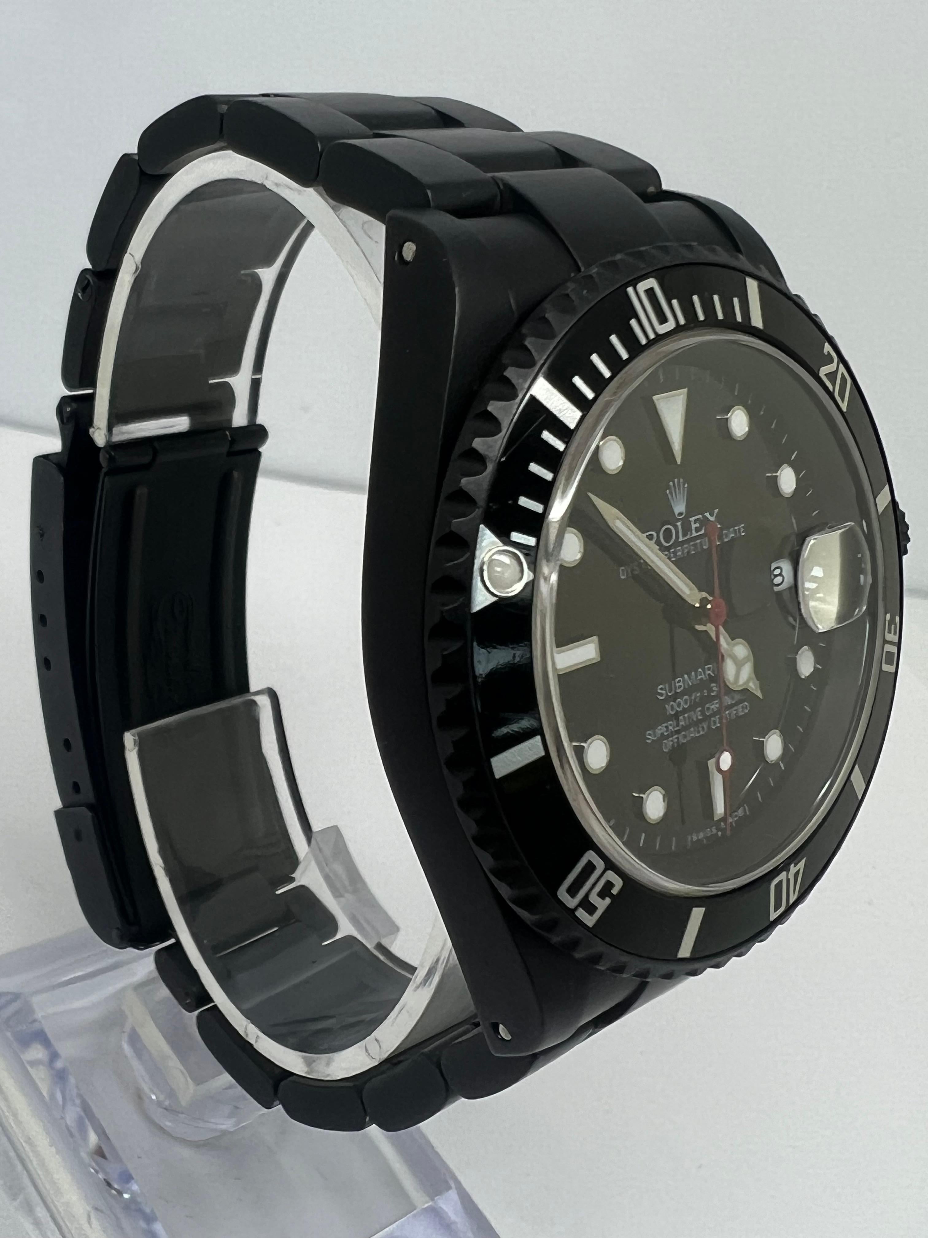 Rolex Submariner 16610 Carbon Blacked Out Watch For Sale at 1stDibs