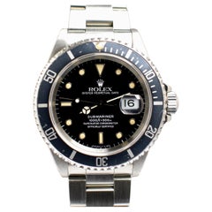 Used Rolex Submariner 16610 Creamy Date with paper Steel Automatic Watch, 1990