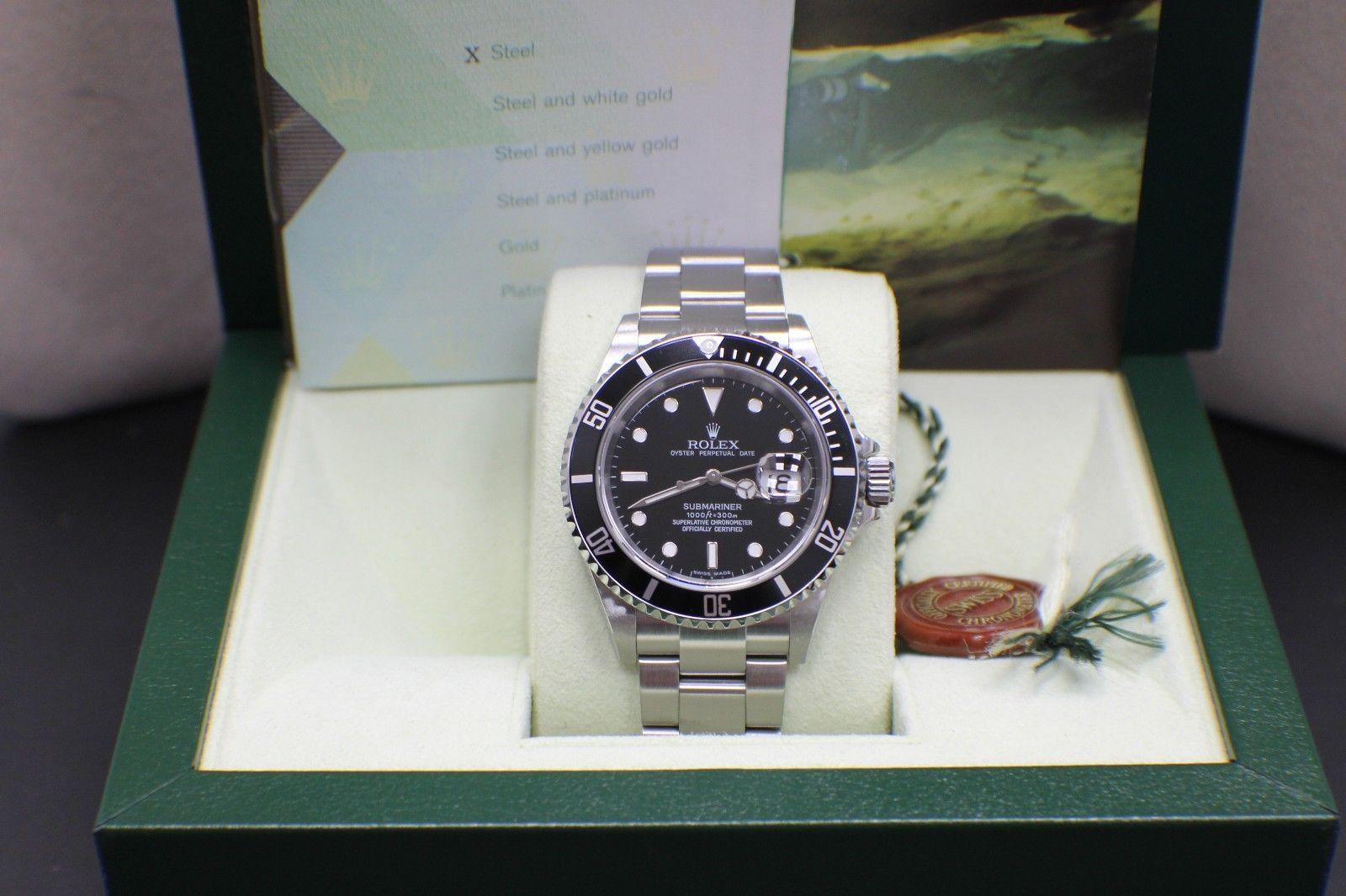 Rolex Submariner 16610 Date Stainless Steel Black Box and Papers Mint 5