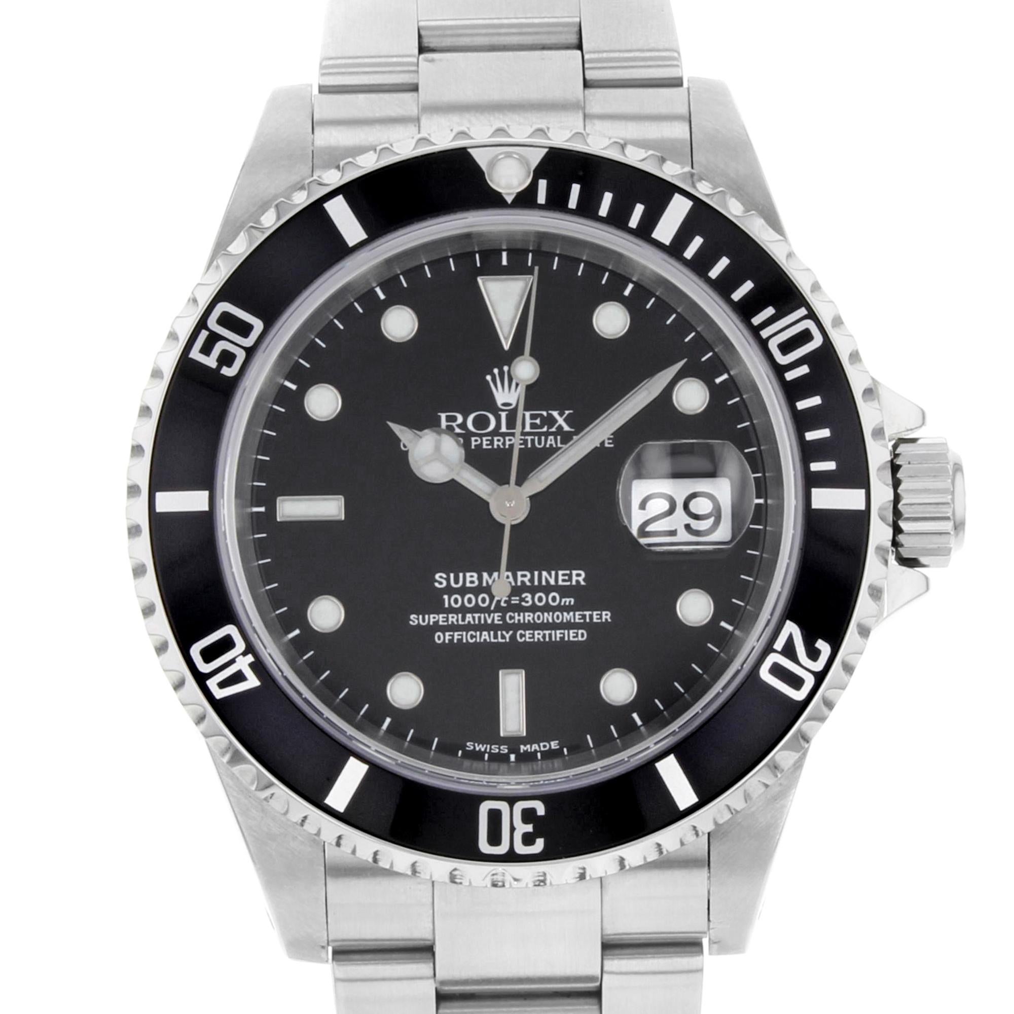 Rolex Submariner 16610 Holes 4-Liner Black Dial 2000 Steel Automatic Mens Watch