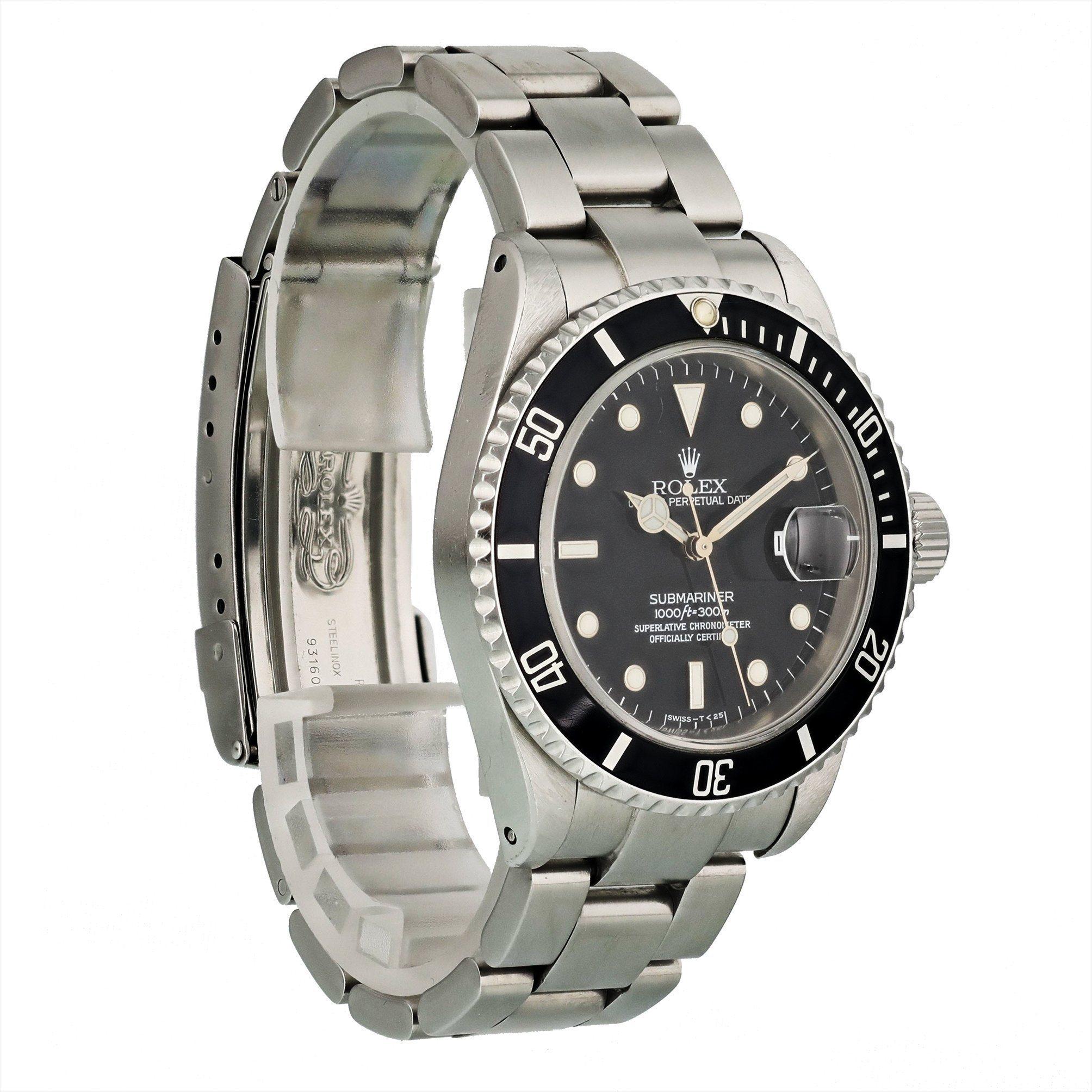 Rolex Submariner 16610 Men's Watch Box Papers For Sale 1