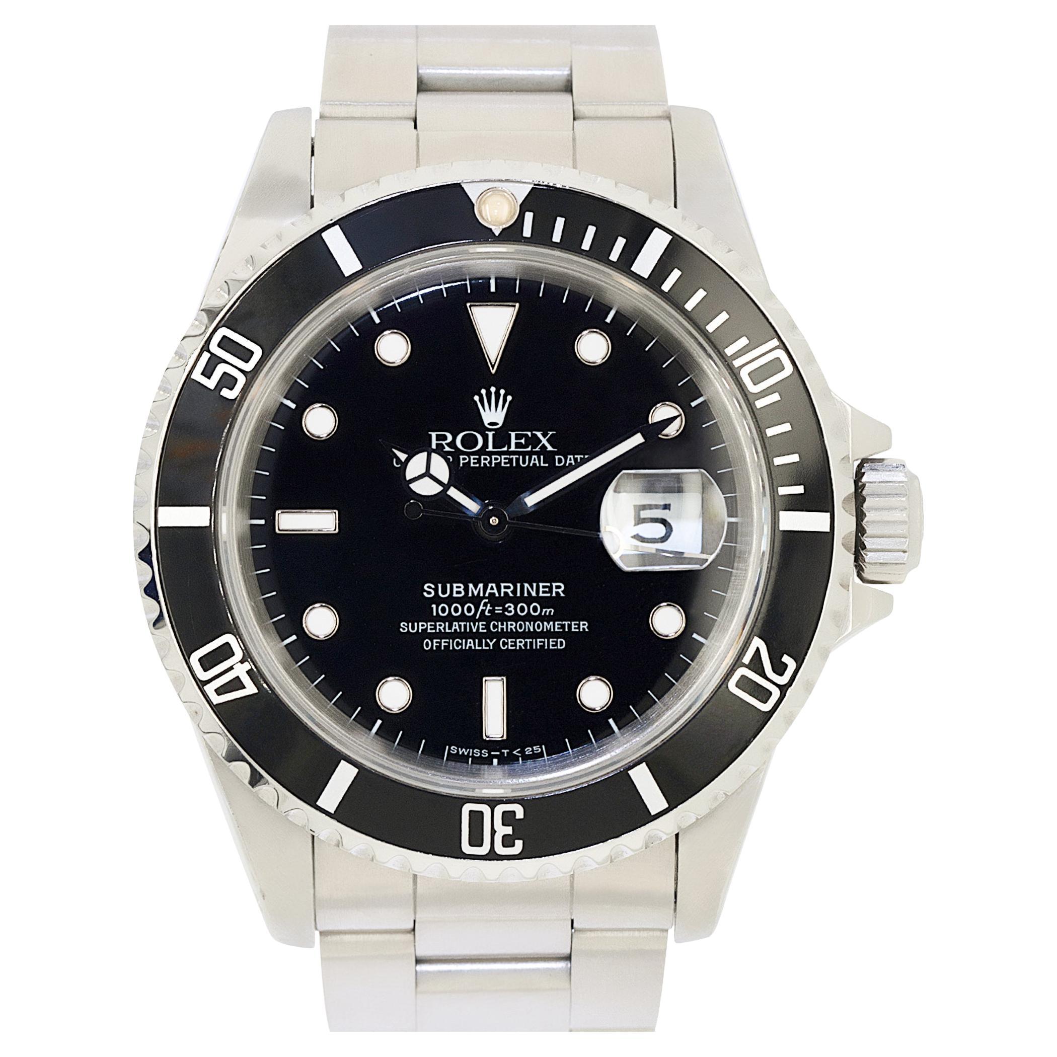 Rolex Submariner 16610 Stainless Steel Automatic Men's Watch For Sale