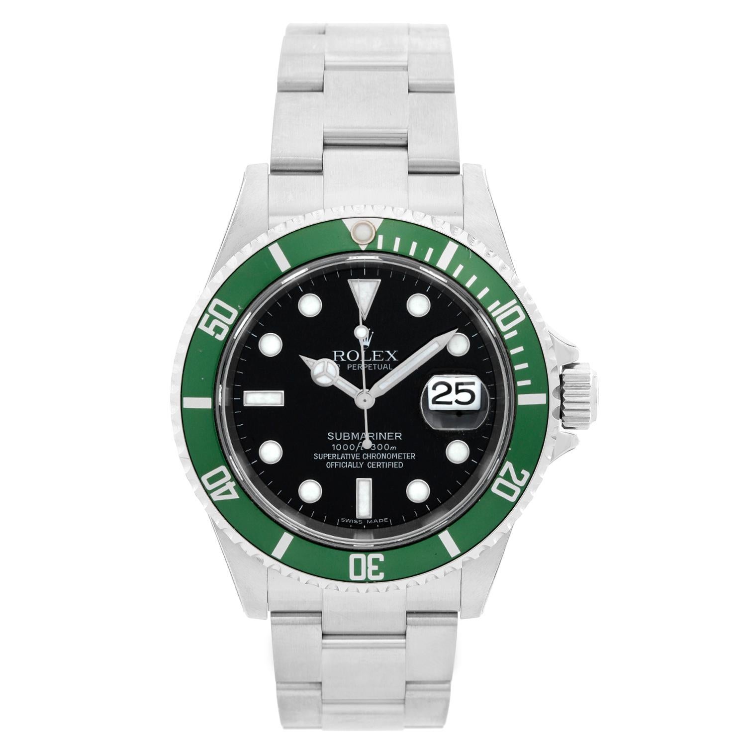 Rolex Submariner 16610 Stainless Steel Men's Watch "Kermit"