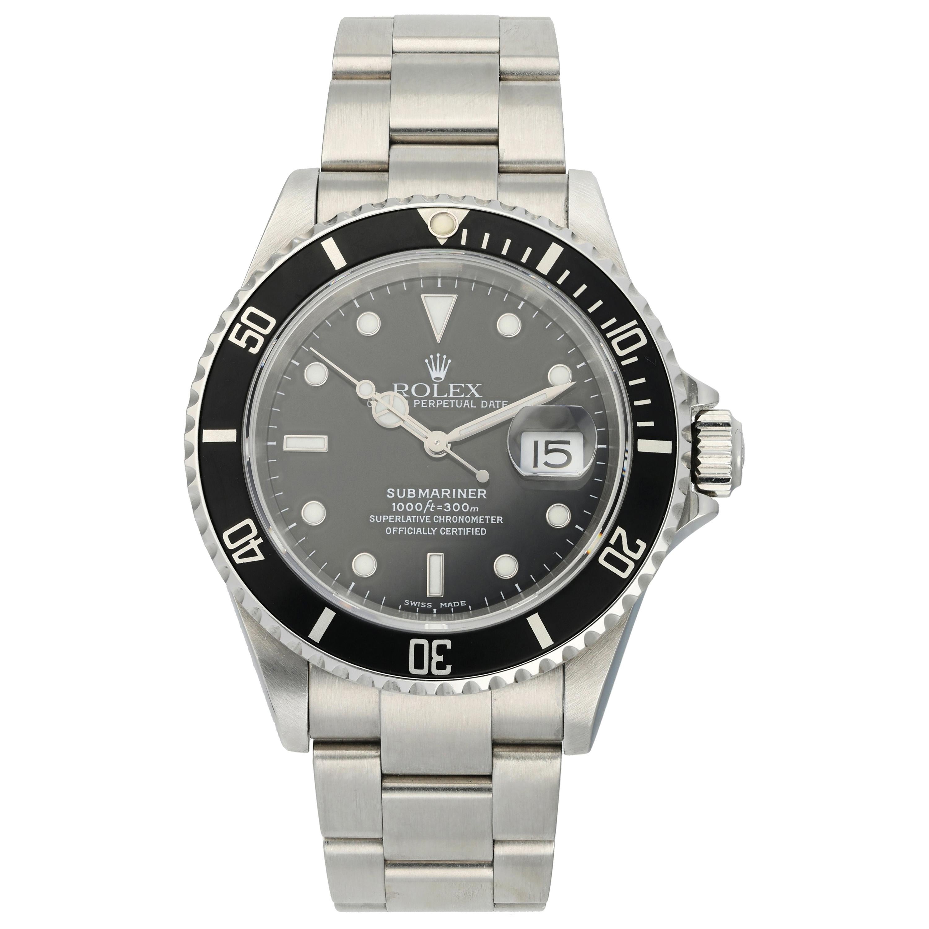 Rolex Submariner 16610 T Men's Watch For Sale