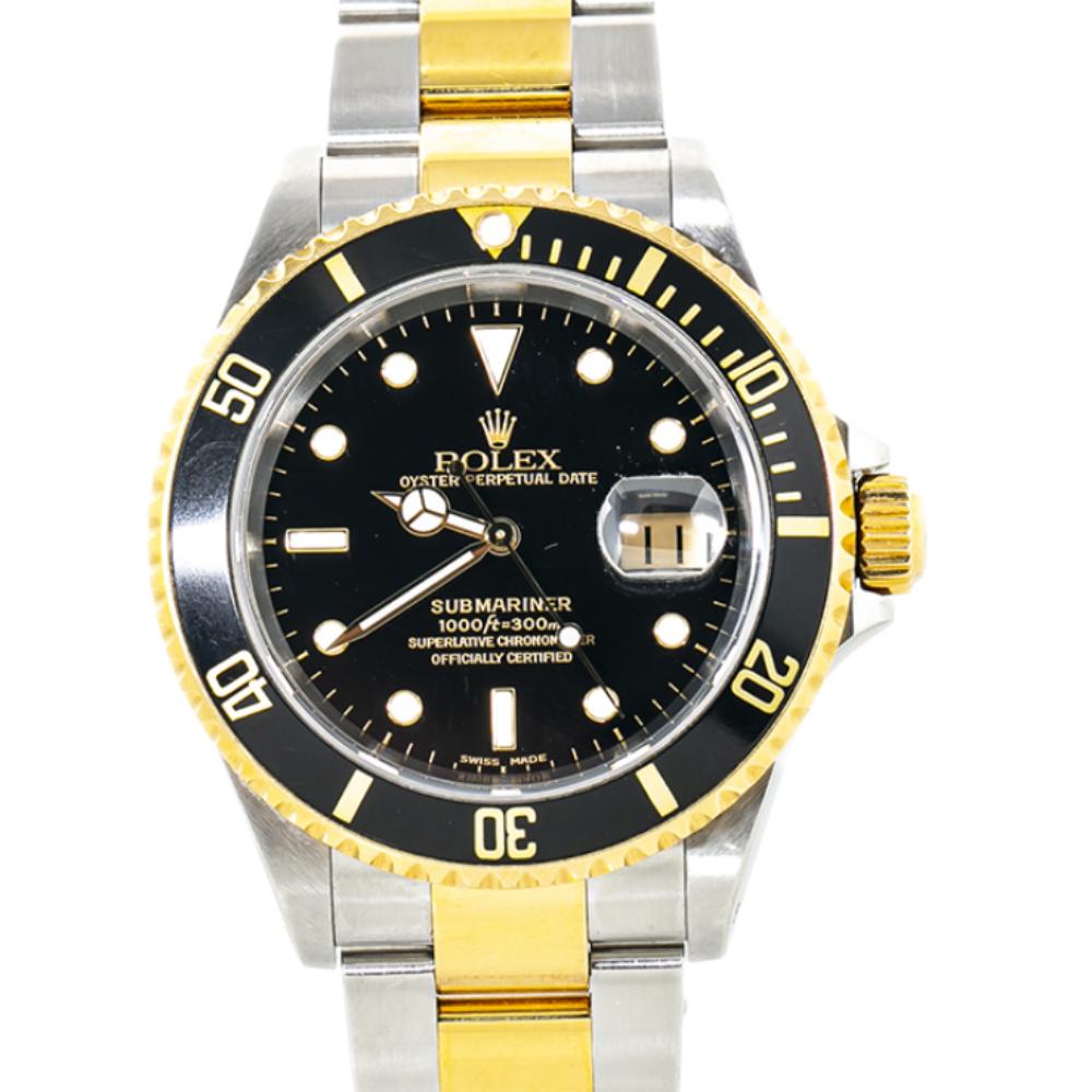 Rolex Submariner 16613 18k Two Tone Men's Watch Y serial Box& Paper 40mm