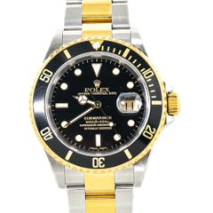 Rolex Submariner 16613 18k Two Tone Men's Watch Y Serial Box & Paper
