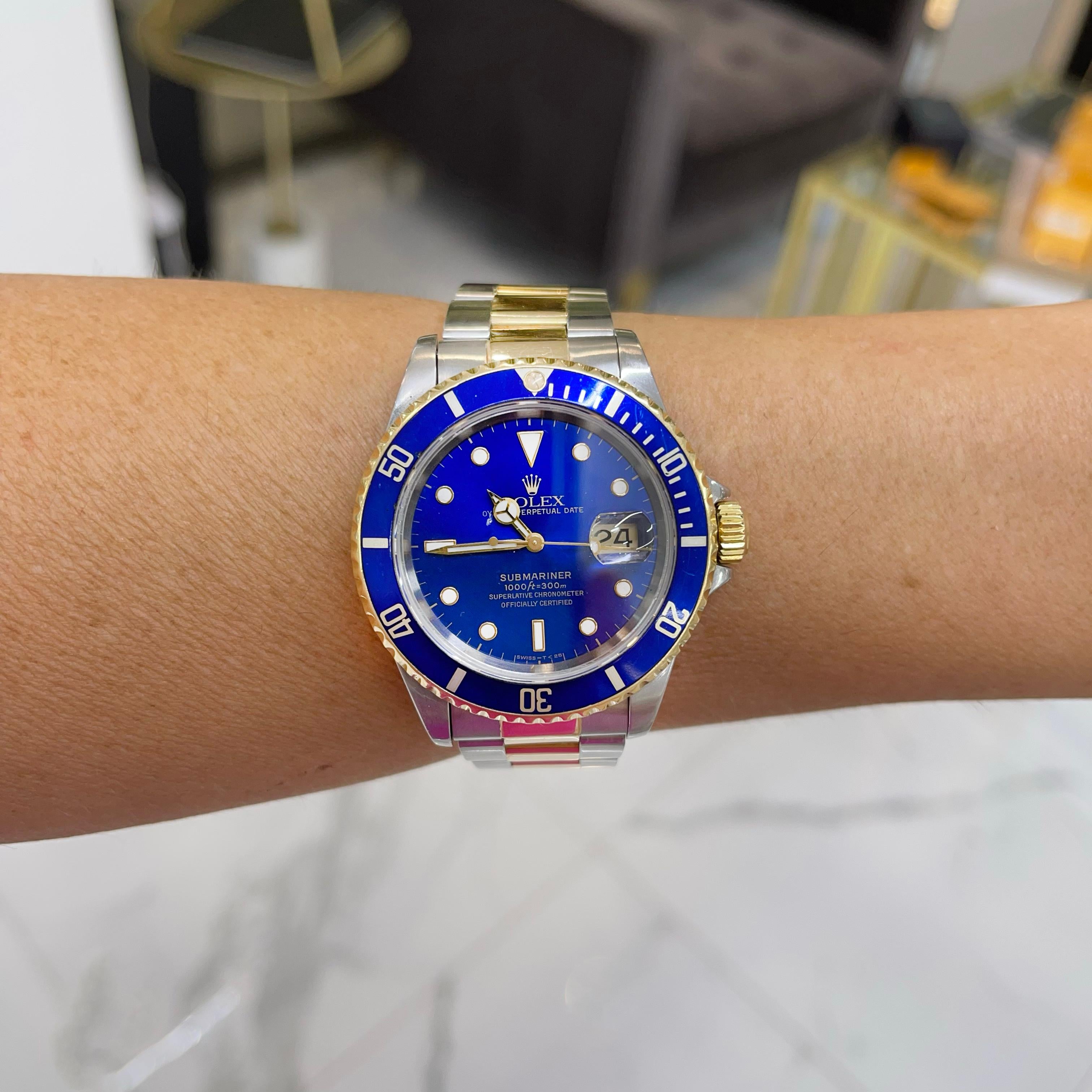 Rolex Submariner 16613 40MM Orologio da uomo in oro giallo 18 carati e acciaio inossidabile 3