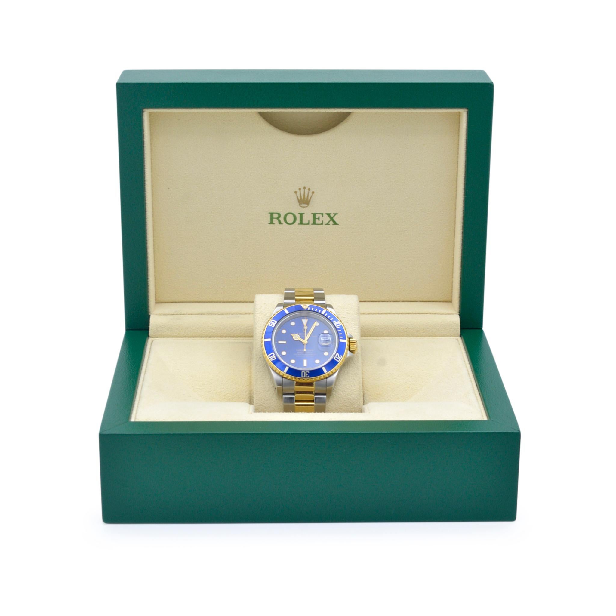 Rolex Submariner 16613 40MM Orologio da uomo in oro giallo 18 carati e acciaio inossidabile 2