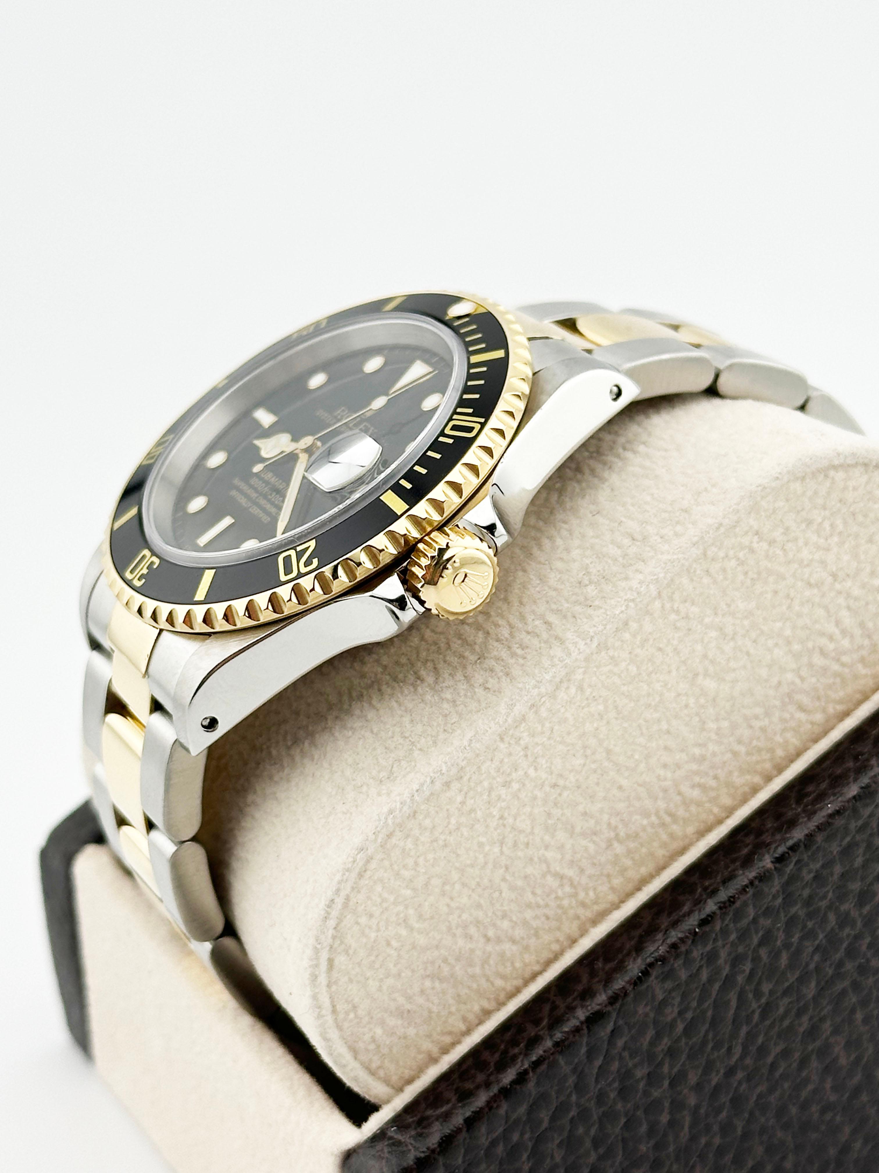 Rolex Submariner 16613 40mm Negro 18K Oro Amarillo Acero Inoxidable Caja Papeles 4