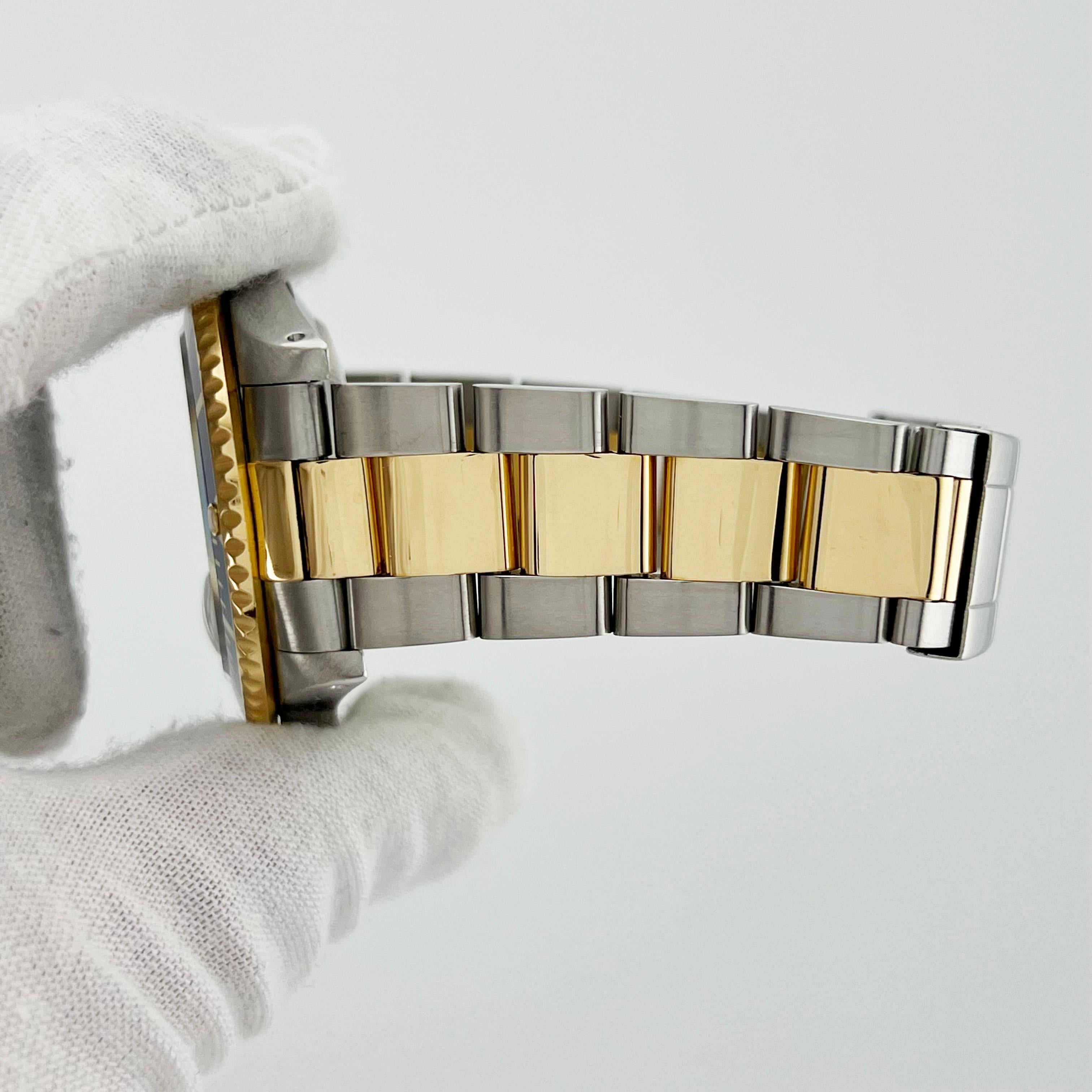 Rolex Submariner 16613 40mm Blaues Zifferblatt Blaue Lünette 18K Gelbgold Edelstahl 7