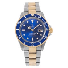 Rolex Submariner 16613 Automatic Watch 18k Yellow Gold & Stainless Steel Blue