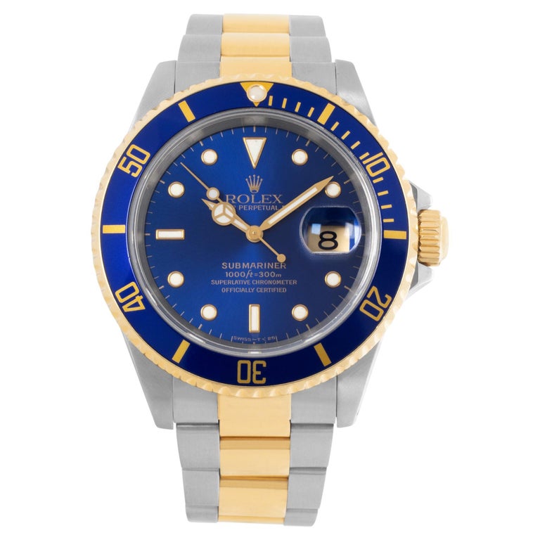 Submariner 16613 Automatic Watch Stainless Steel Dial For at 1stDibs | used rolex submariner value, blue submariner, rolex submariner surfside
