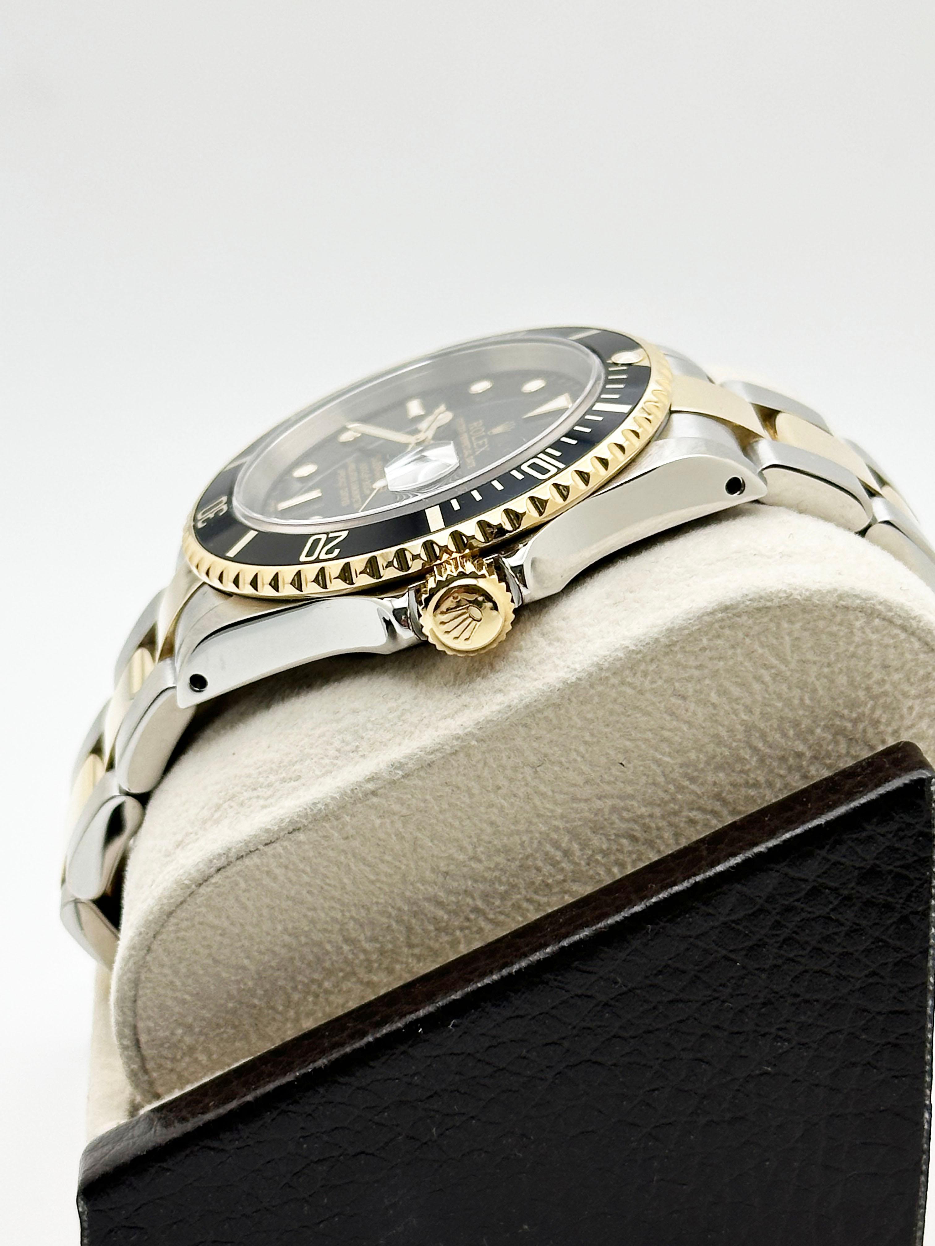 Rolex Submariner 16613 quadrante nero oro giallo 18 carati acciaio inossidabile scatola di carta In condizioni ottime a San Diego, CA