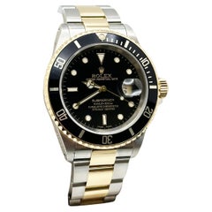 Rolex Submariner 16613 Esfera Negra Oro Amarillo 18K Caja Acero Inoxidable Papel