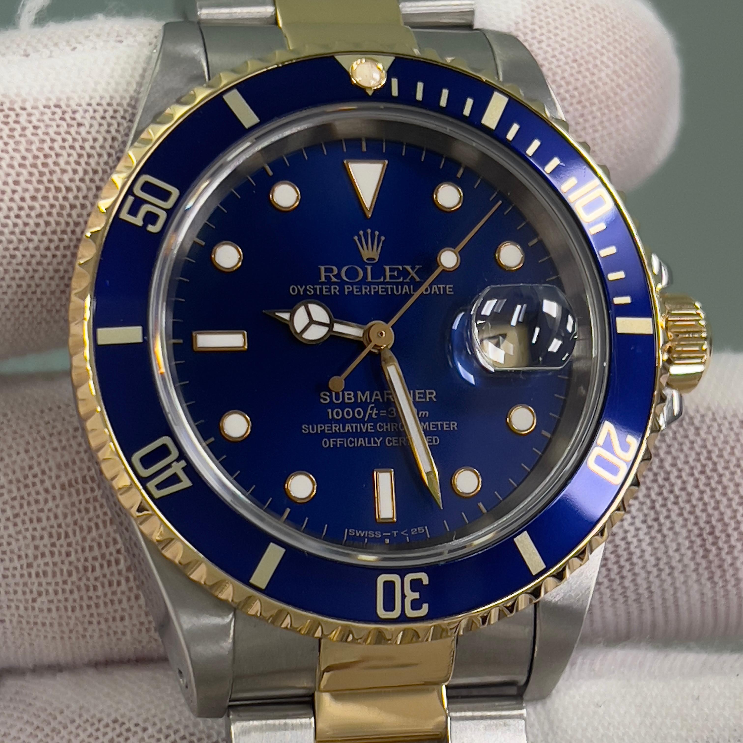 Rolex Submariner 16613 Blue Dial 18K Yellow Gold Stainless Steel 40mm 11