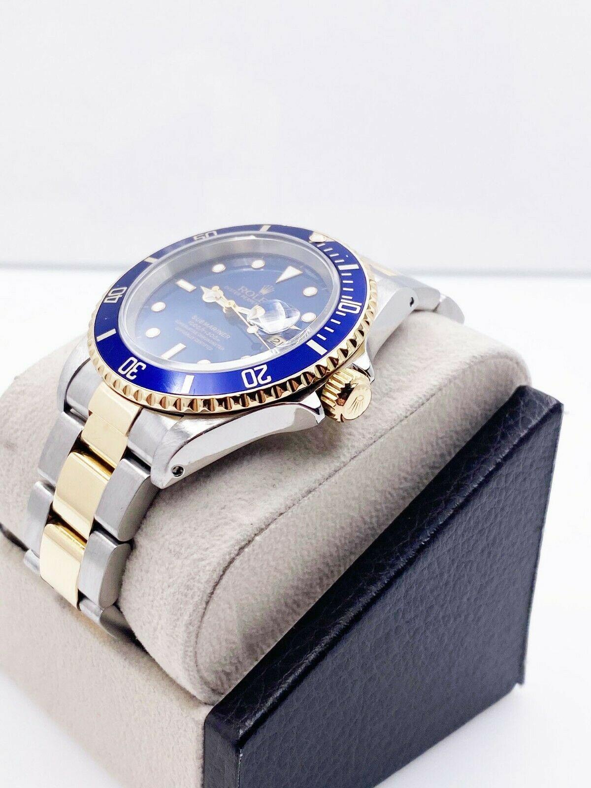 Rolex Submariner 16613 Blue Dial 18 Karat Yellow Gold Stainless Steel 1