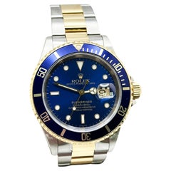 Rolex Submariner 16613 Blue Dial 18K Yellow Gold Stainless Steel