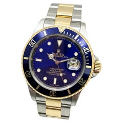 Rolex Submariner 16613 Blue Dial 18K Yellow Gold Stainless Steel