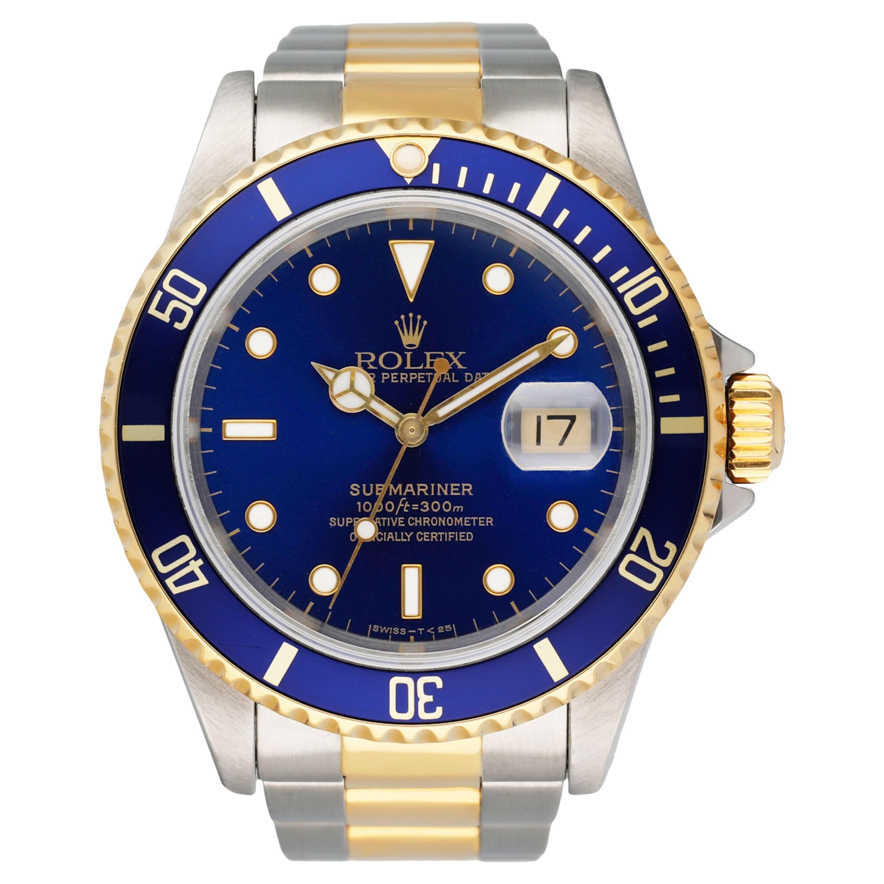 Rolex Submariner 16613 Blue Dial Mens Watch For Sale