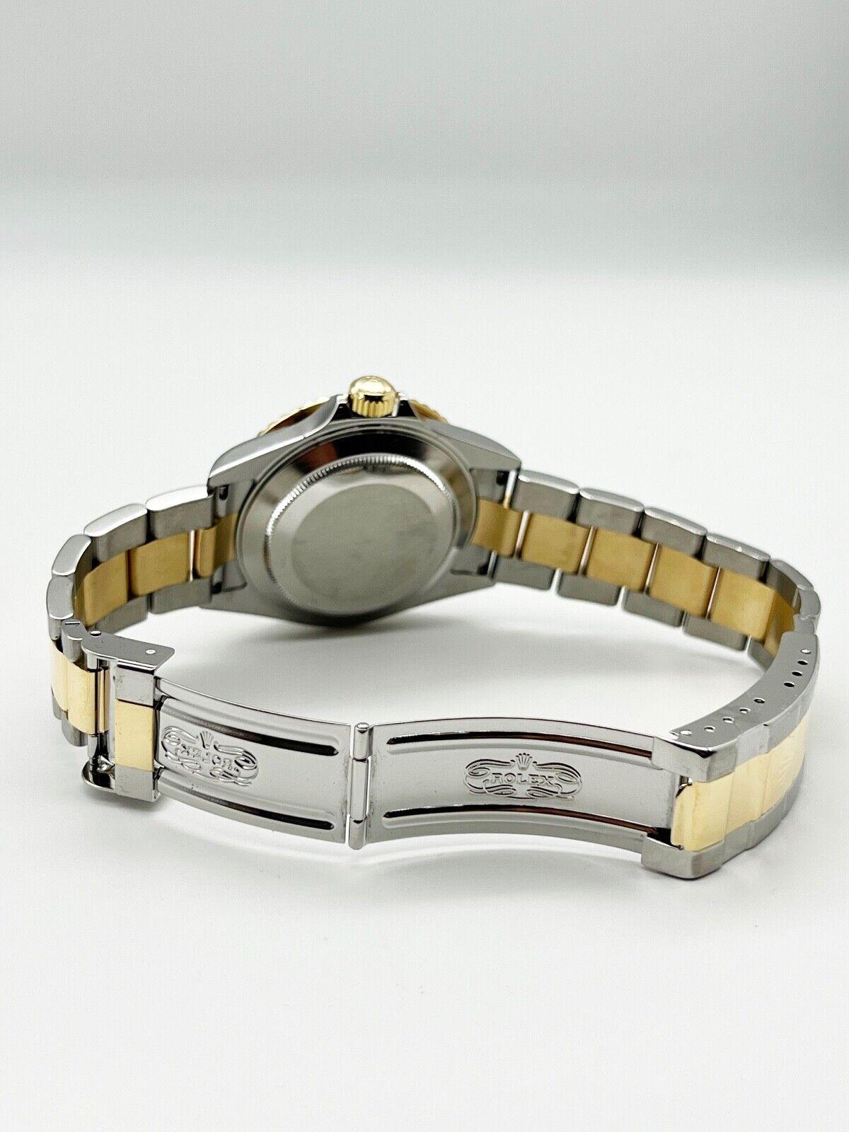 Rolex Submariner 16613 Champagne Serti Dial 18K Yellow Gold Stainless Steel 2006 In Excellent Condition For Sale In San Diego, CA