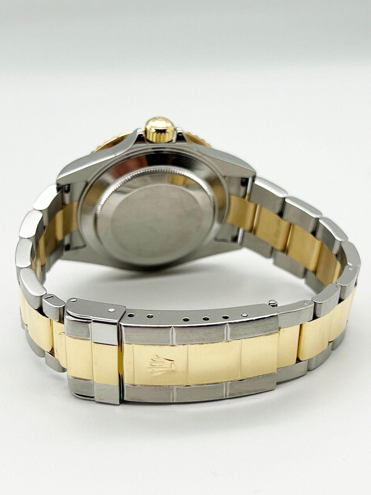 Men's Rolex Submariner 16613 Champagne Serti Dial 18K Yellow Gold Stainless Steel 2006 For Sale