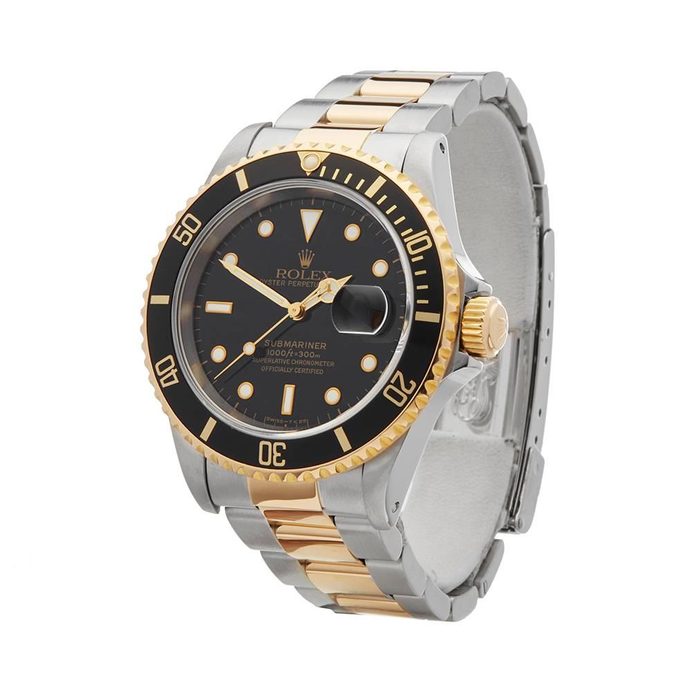 Ref: W4983
Manufacturer: Rolex
Model: Submariner
Model Ref: 16613
Age: 
Gender: Mens
Complete With: Box Only
Dial: Black 
Glass: Sapphire Crystal
Movement: Automatic
Water Resistance: To Manufacturers Specifications
Case: Stainless Steel & 18k