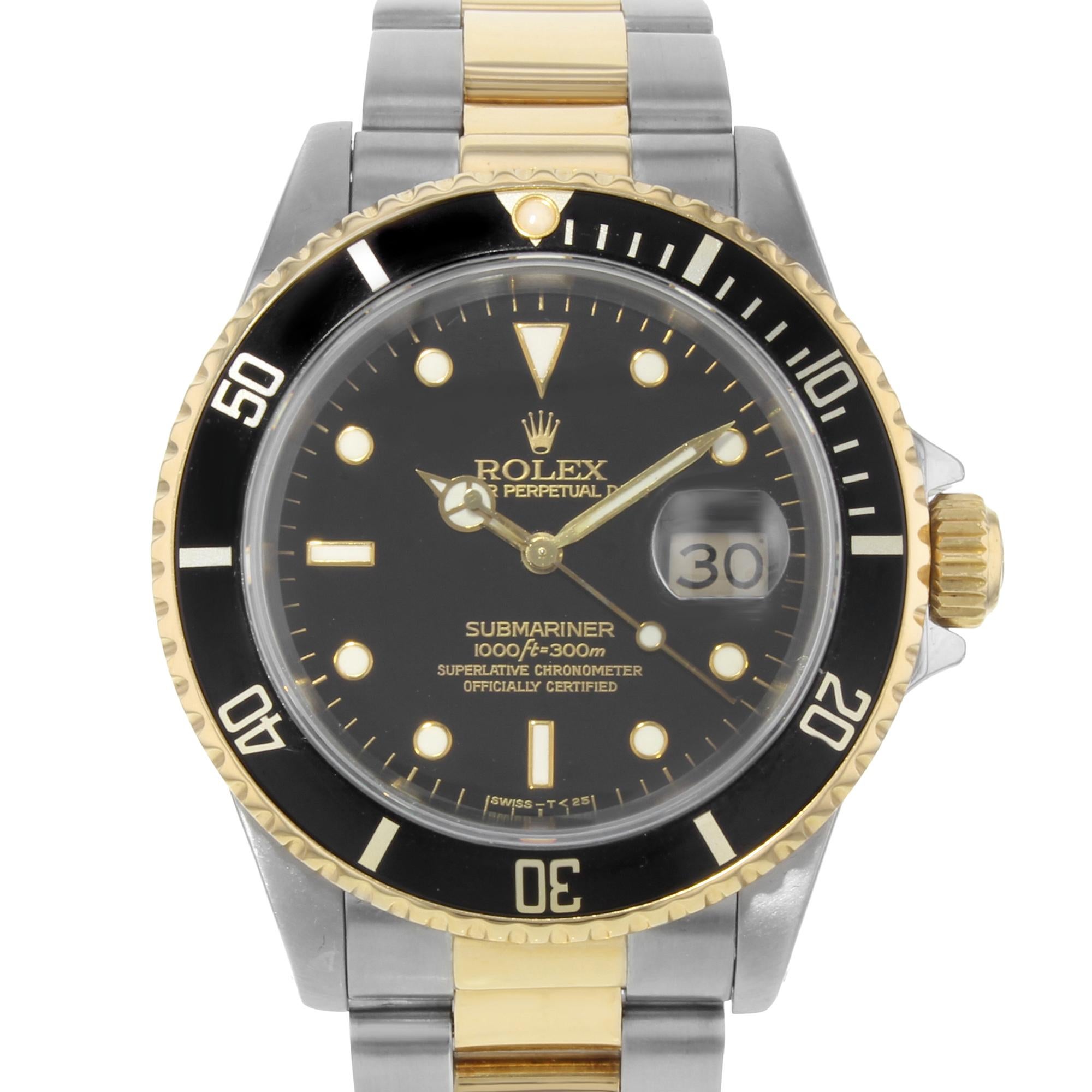 Rolex Submariner 16613 18K Yellow Gold Stainless Steel 1993 Automatic Mens Watch