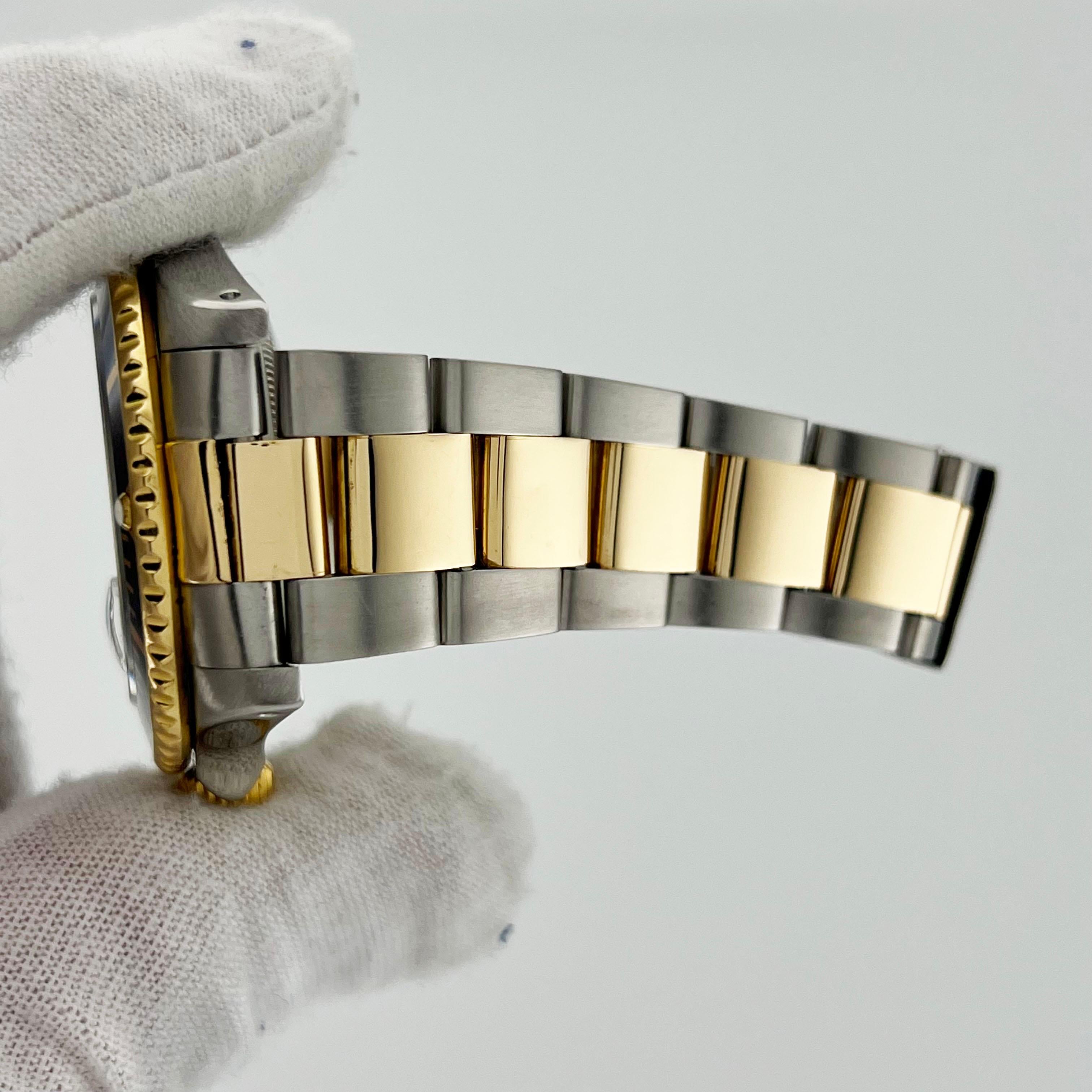 Rolex Submariner 16613 Mother of Pearl Serti Dial 18K Gold Stainless Steel 8