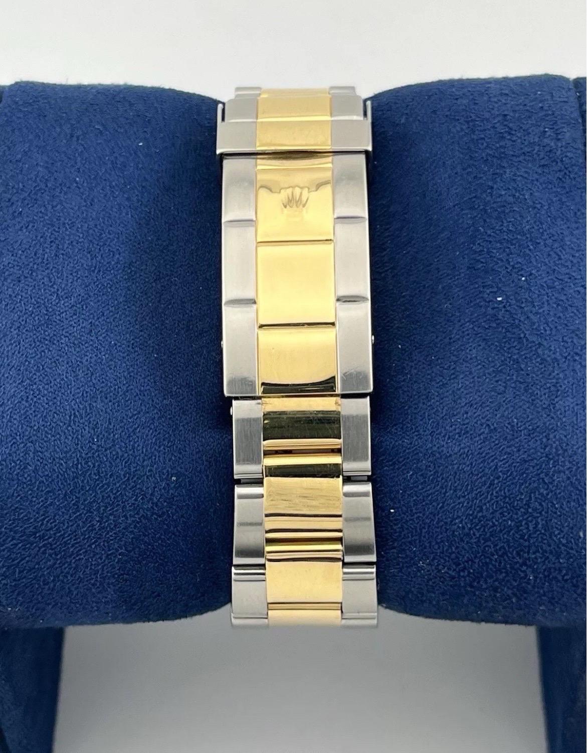 Rolex Submariner 16613 REHAUT Two-Tone 18K Steel Date 40mm BLUE NO-HOLES Watch For Sale 6