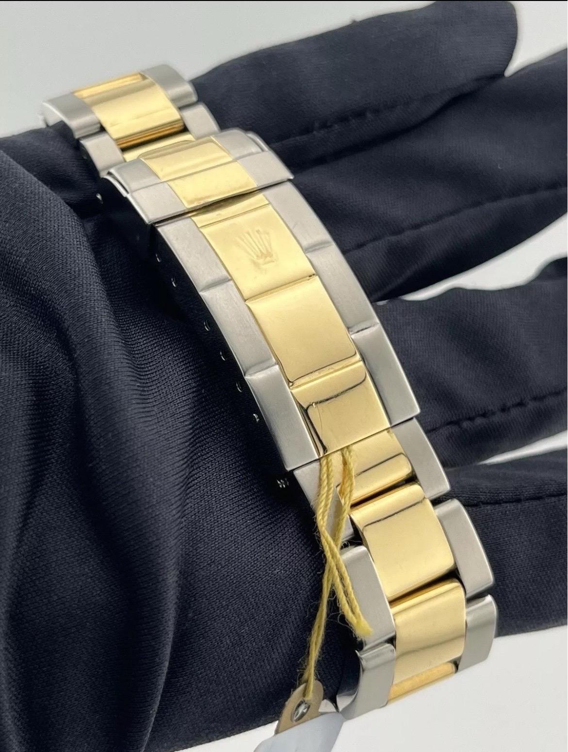 Rolex Submariner 16613 REHAUT Two-Tone 18K Steel Date 40mm BLUE NO-HOLES Watch For Sale 12