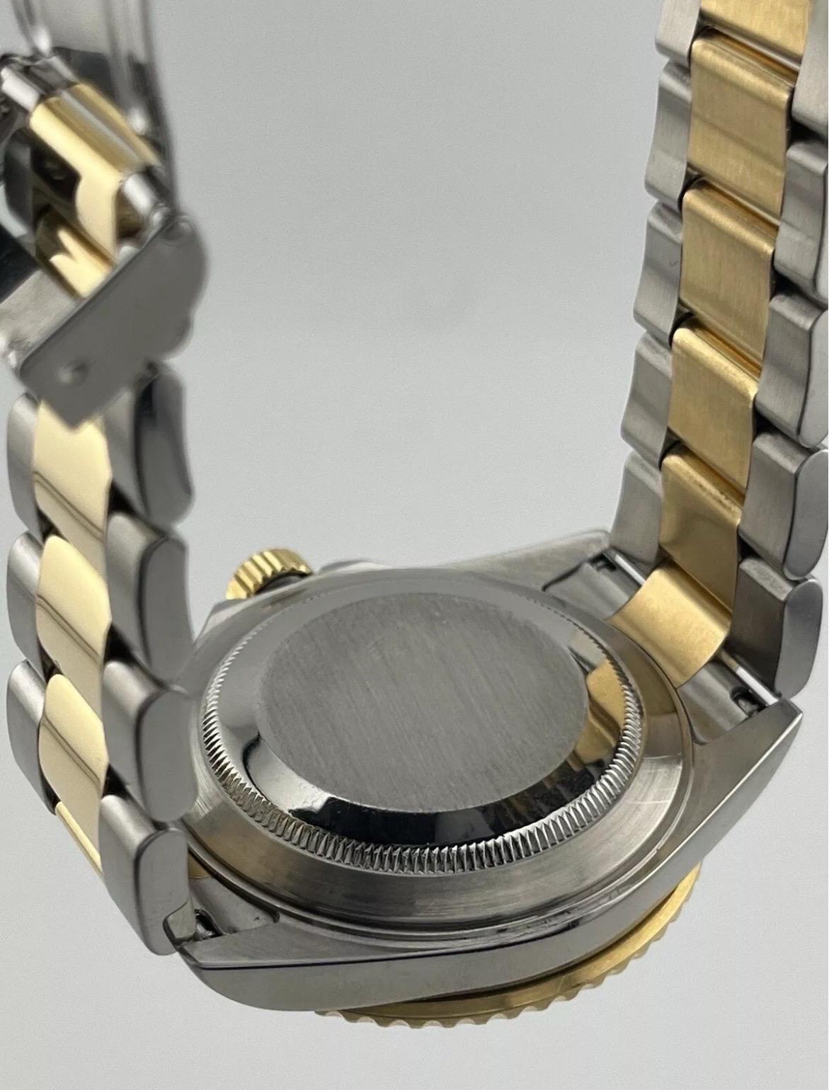 Rolex Submariner 16613 REHAUT Two-Tone 18K Steel Date 40mm BLUE NO-HOLES Watch For Sale 13