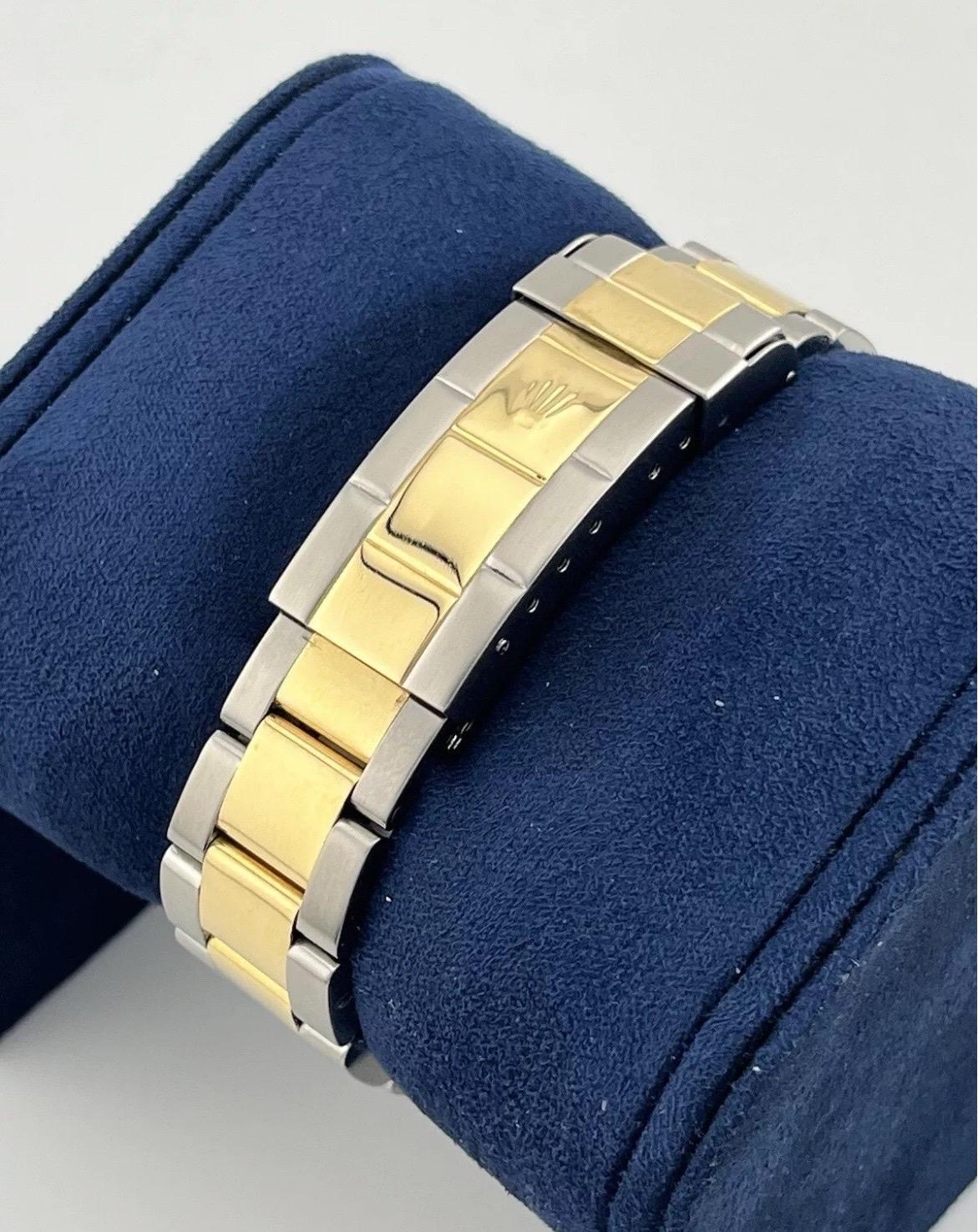 Rolex Submariner 16613 REHAUT Two-Tone 18K Steel Date 40mm BLUE NO-HOLES Watch For Sale 5