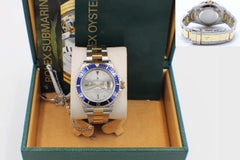 Rolex Submariner 16613 Serti Diamond Dial 18 Karat Gold and Steel Box Booklet