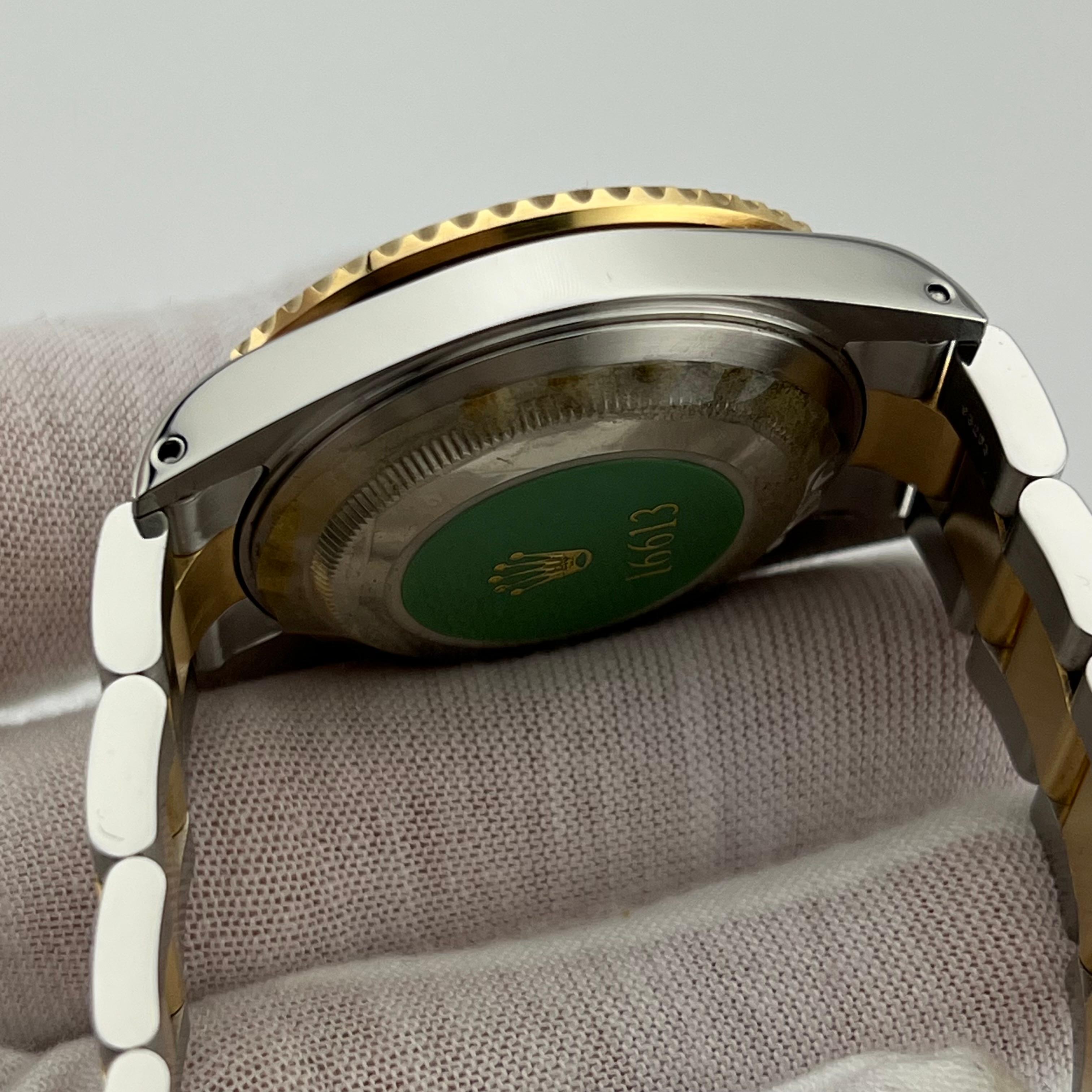 Rolex Submariner 16613 Silver Serti Dial 18K Yellow Gold Stainless Steel 40mm 4