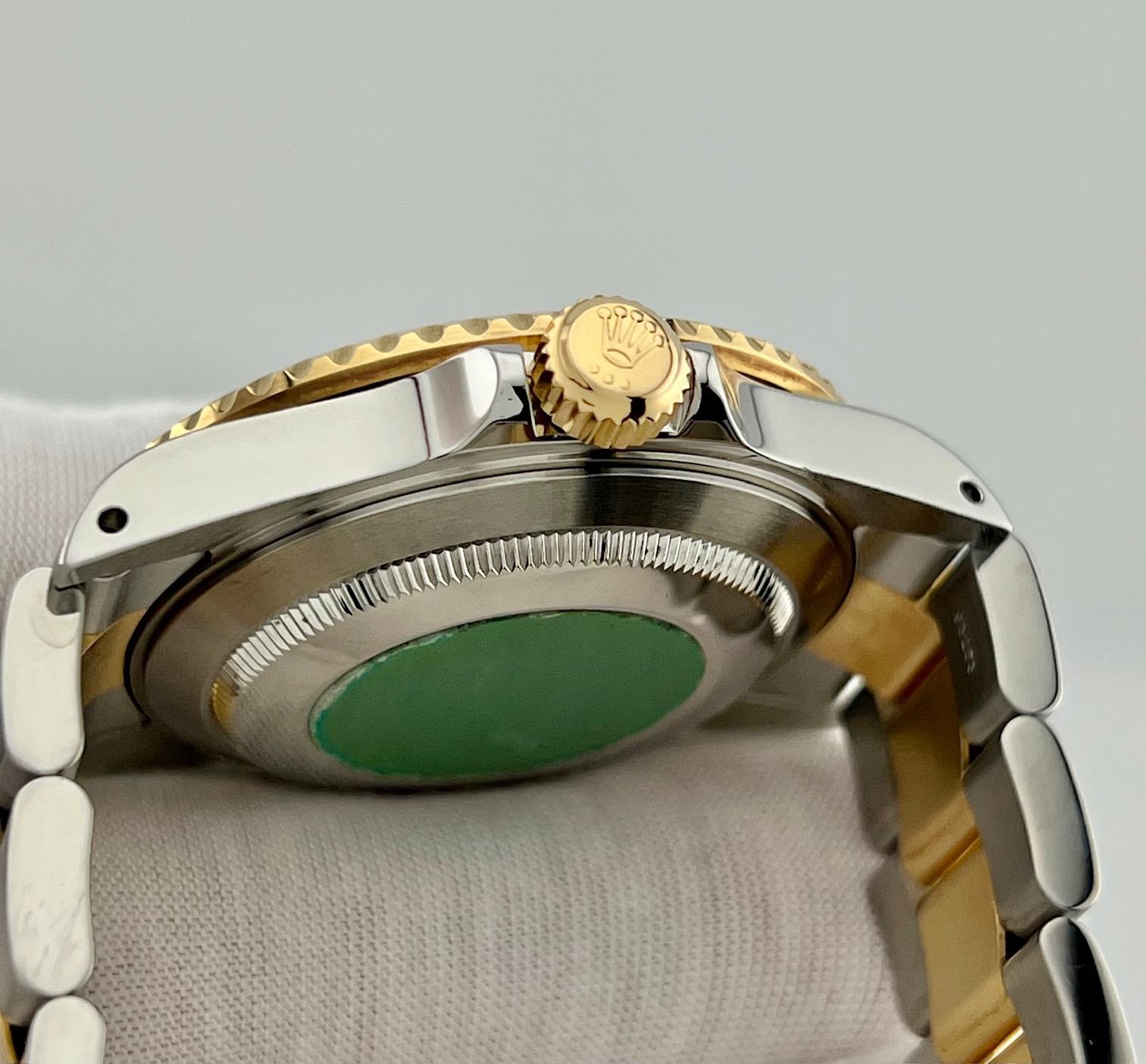 Rolex Submariner 16613 Ardesia Serti Quadrante Diamante Oro 18K Acciaio Scatola Carta 2001 in vendita 5