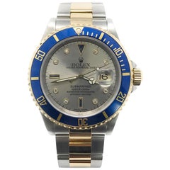 Rolex Submariner 16613 With 7.7 in. Band & Silver Dial