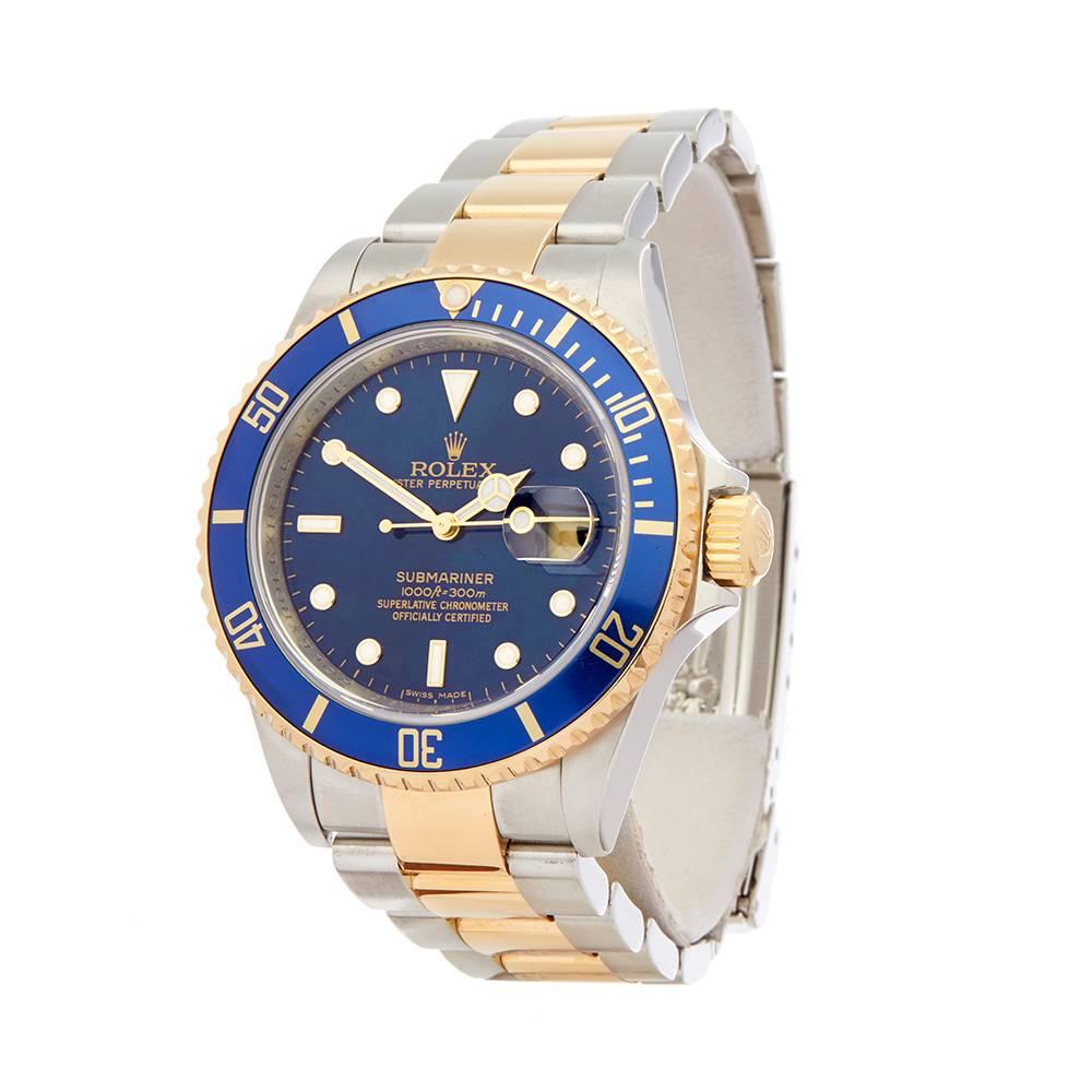 Ref: W5087
Manufacturer: Rolex
Model: Submariner
Model Ref: 16613LB
Age: 10th October 2008
Gender: Mens
Complete With: Box, Manuals & Guarantee
Dial: Blue
Glass: Sapphire Crystal
Movement: Automatic
Water Resistance: To Manufacturers