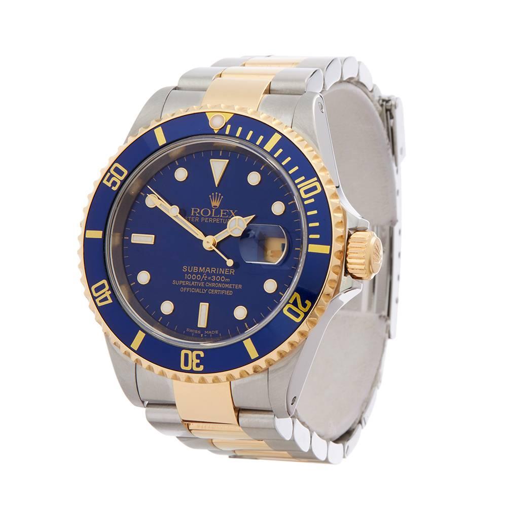 Ref: W4934
Manufacturer: Rolex
Model: Submariner
Model Ref: 16613LB
Age: 
Gender: Mens
Complete With: Box Only
Dial: Blue
Glass: Sapphire Crystal
Movement: Automatic
Water Resistance: To Manufacturers Specifications
Case: Stainless Steel & 18k
